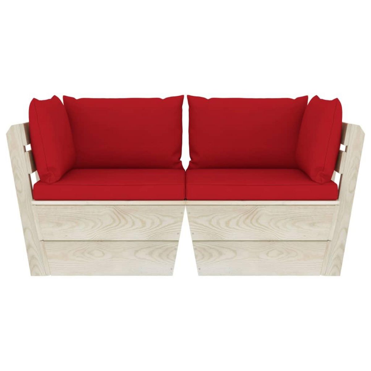 VIDAXL Canape palette a 2 places de jardin avec coussins Bois d'epicea