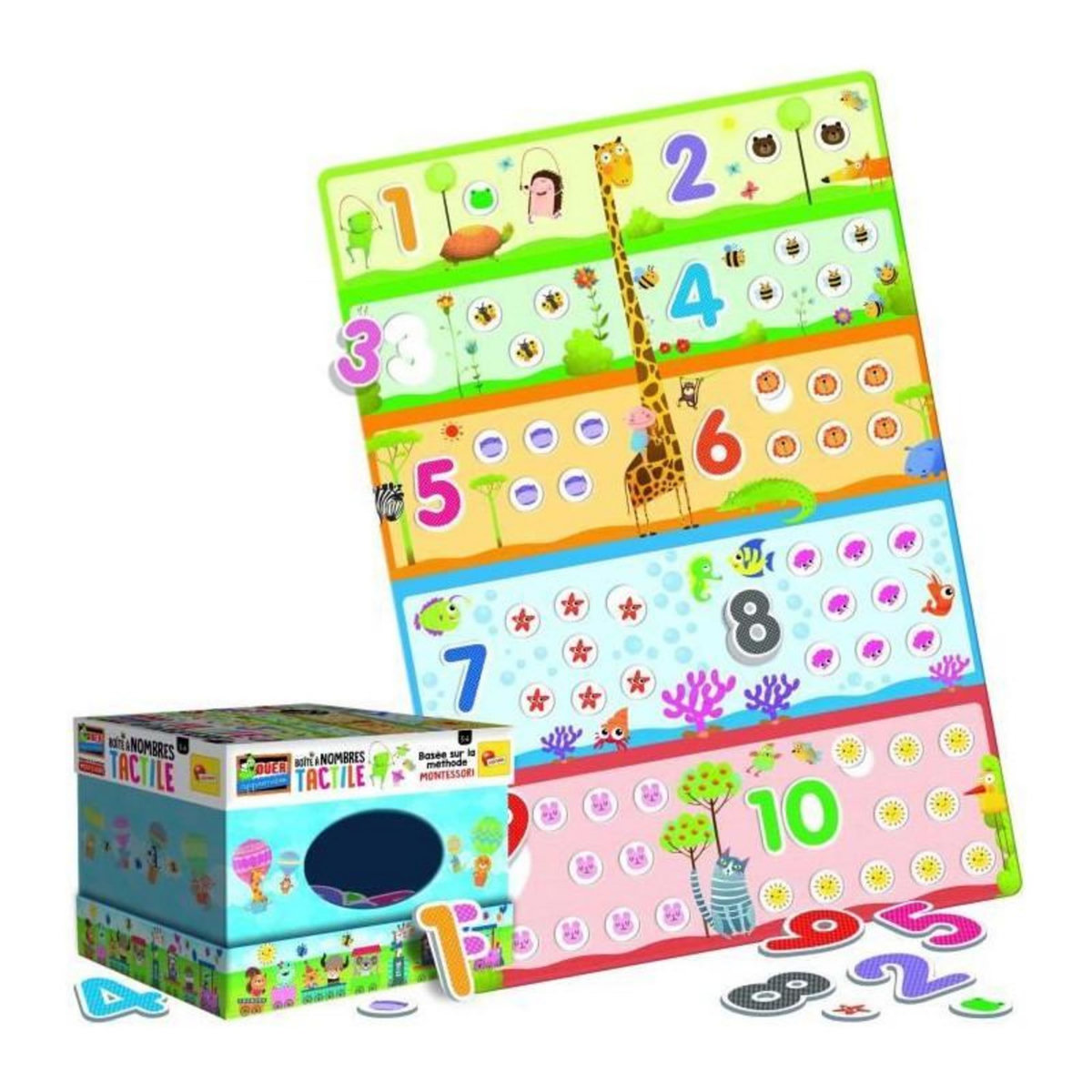 LISCIANI GIOCHI Jeu de la Boîte a nombres - LISCIANI - Puzzle tactile Montessori