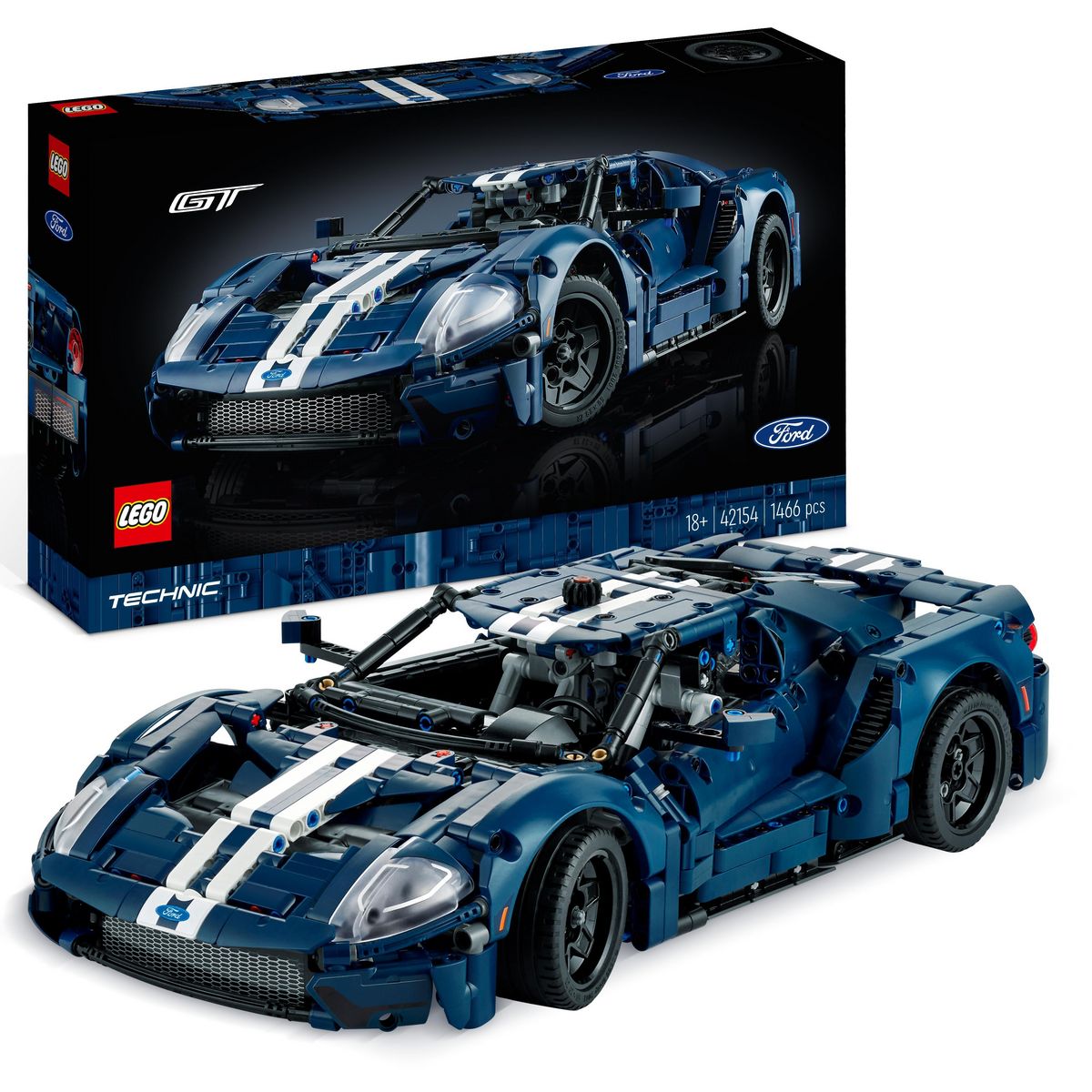 LEGO Technic 42154 - Ford GT 2022 Maquette de Voiture pour Adultes à Construire, Échelle 1:12 avec Caractéristiques Authentiques, Set de Collection Avancé
