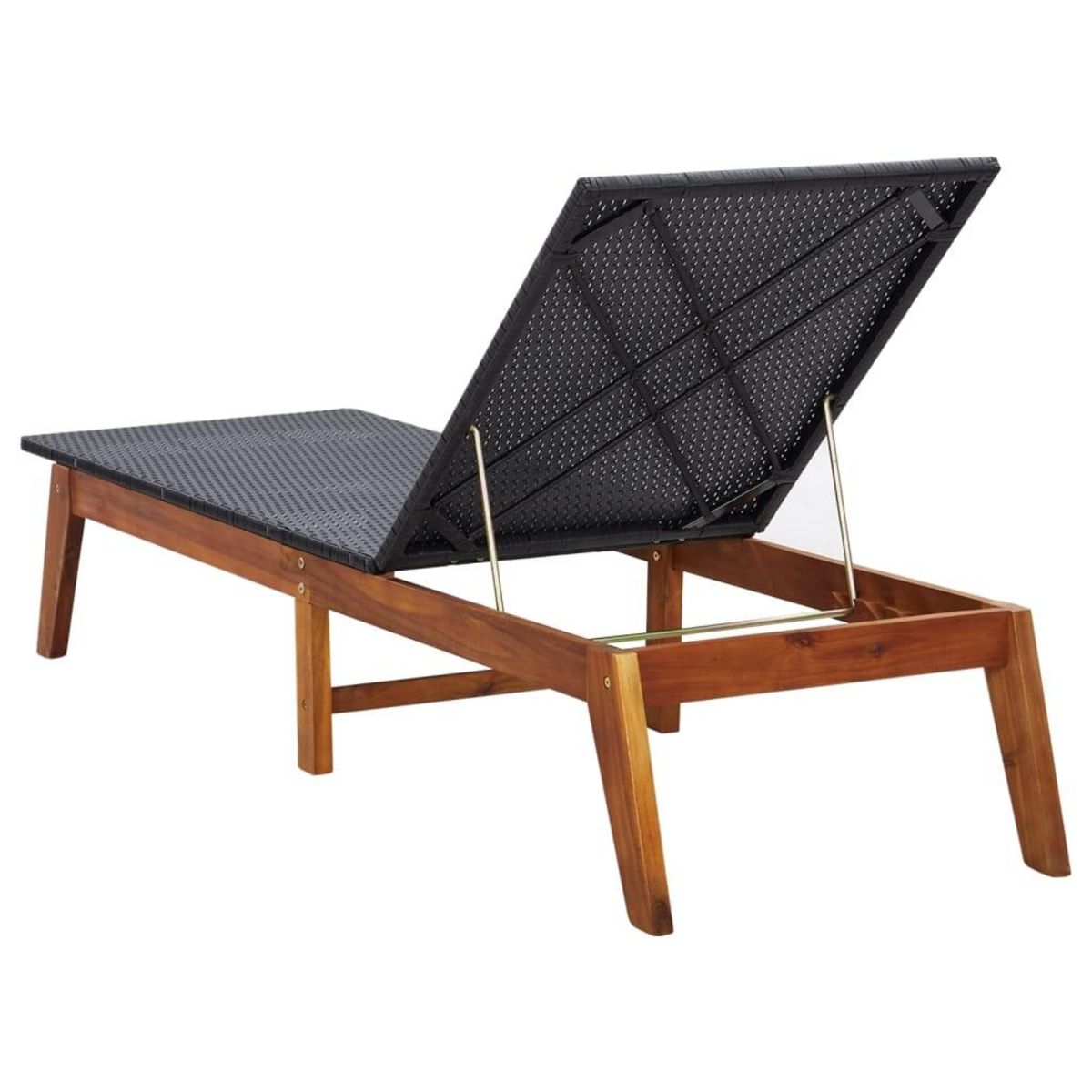 VIDAXL Chaise longue Resine tressee et bois d'acacia massif
