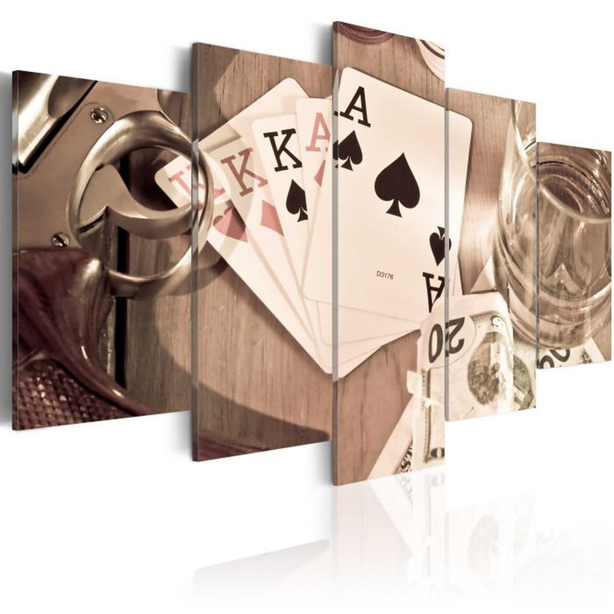 Paris Prix Tableau Imprimé  Poker Night Sepia. Coloris disponibles : Multicolore