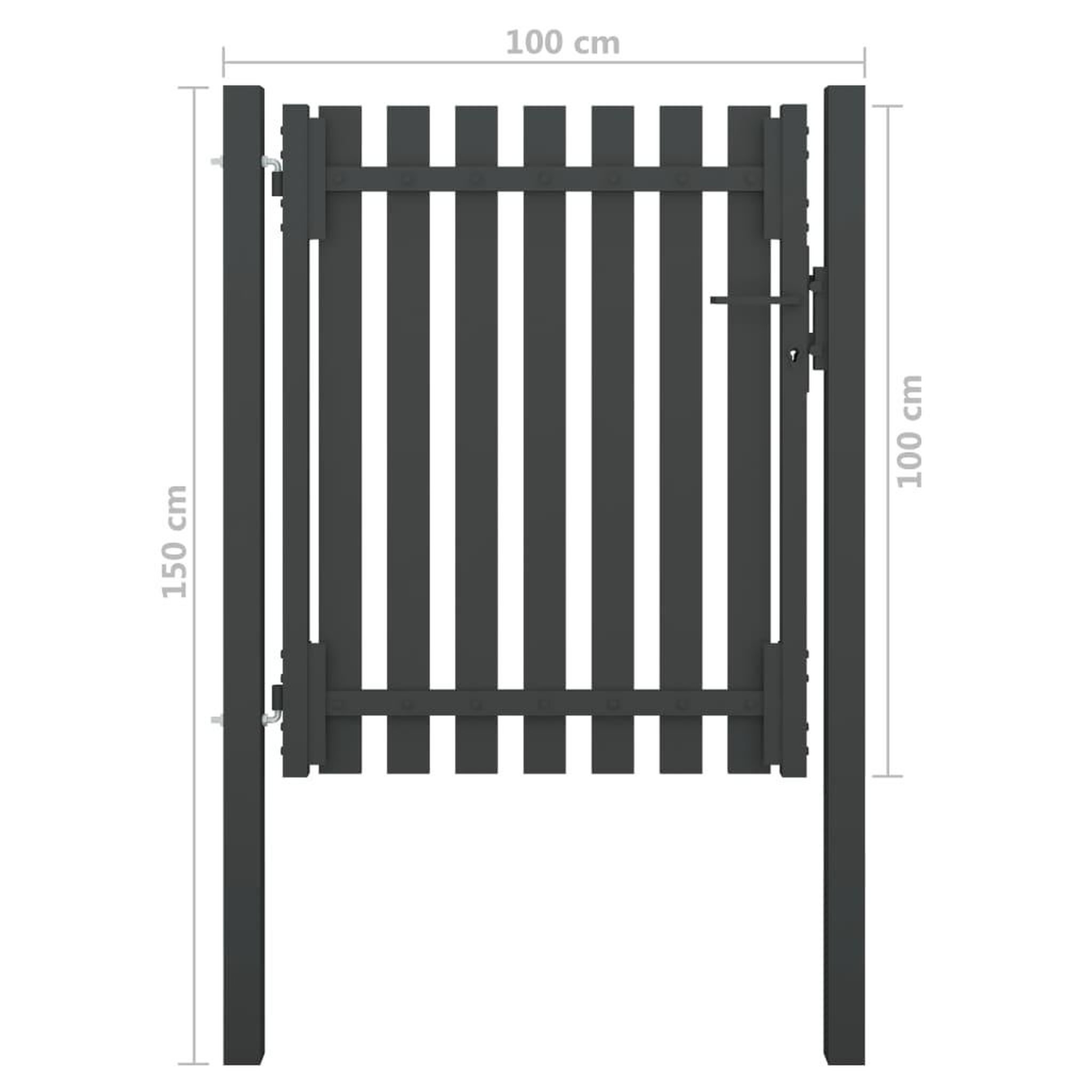 Voir la diapositive 5 : VIDAXL Portail de cloture de jardin Acier 1x1,5 m Anthracite