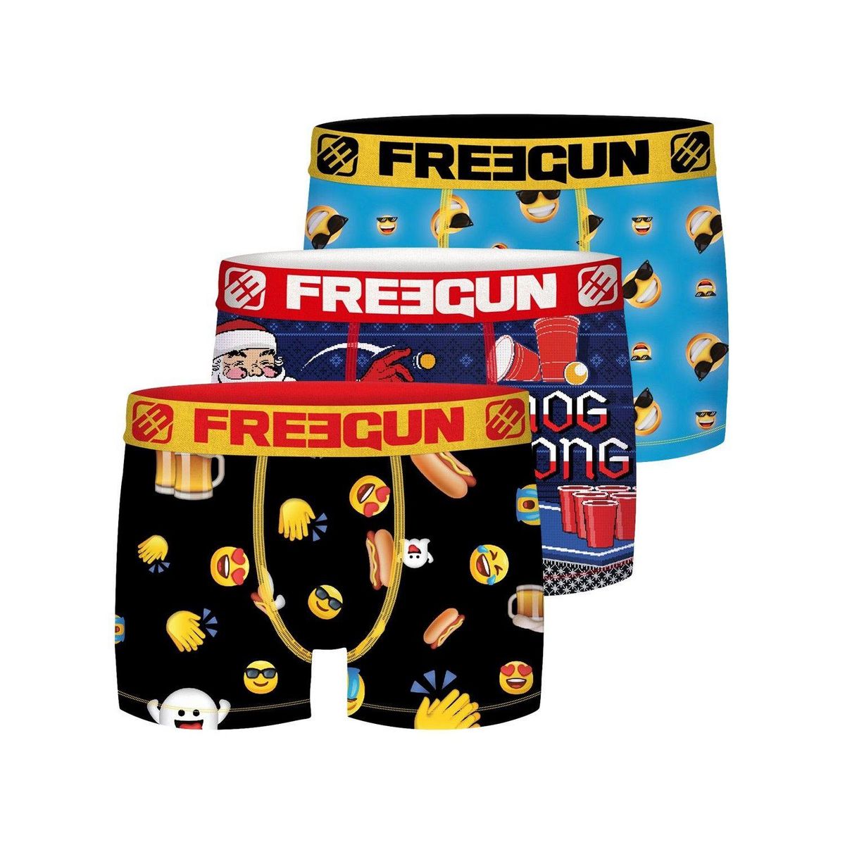 FREEGUN Pack Surprise de 3 Boxers microfibre homme