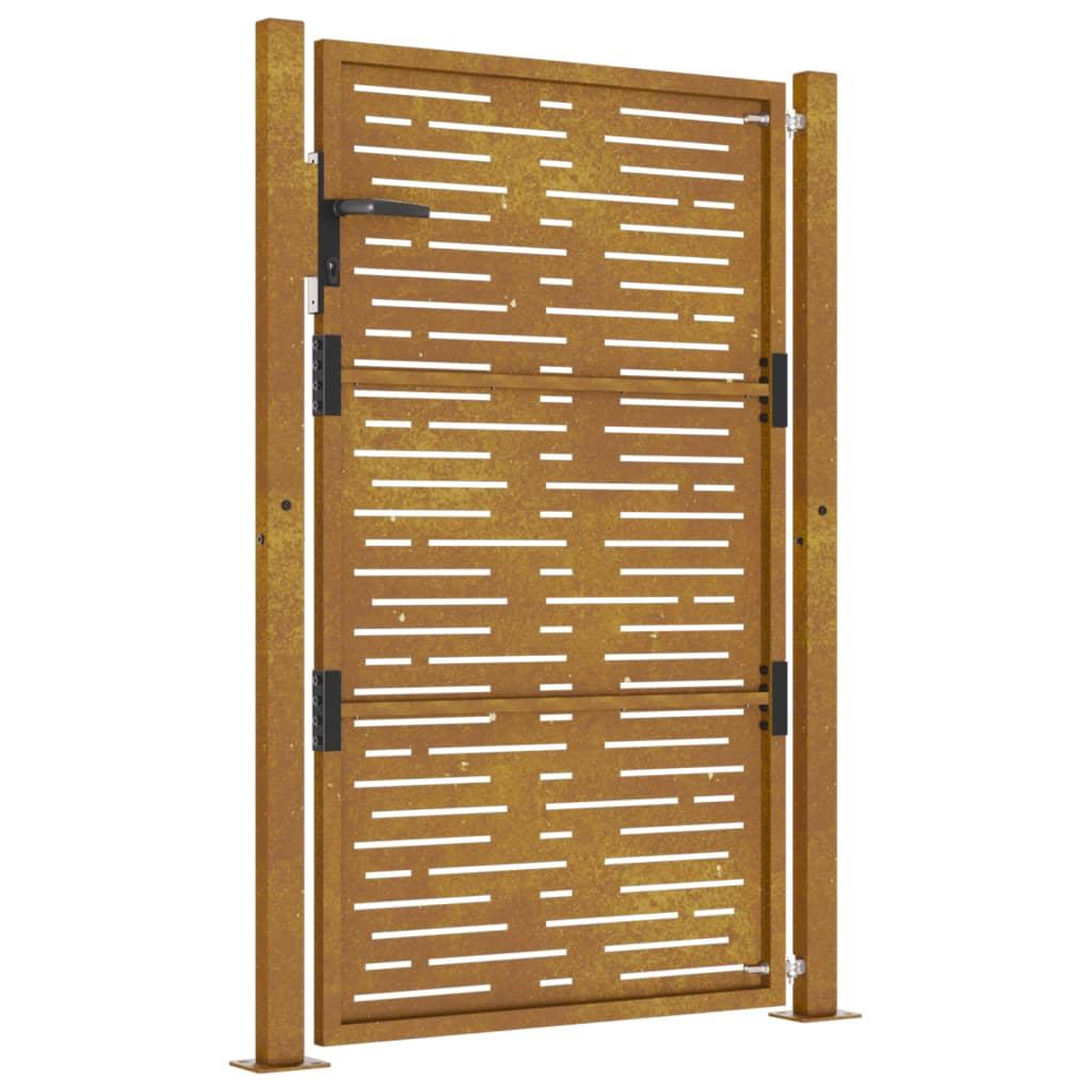 Voir la diapositive 5 : VIDAXL Portail de jardin 105x130 cm acier corten conception de carre