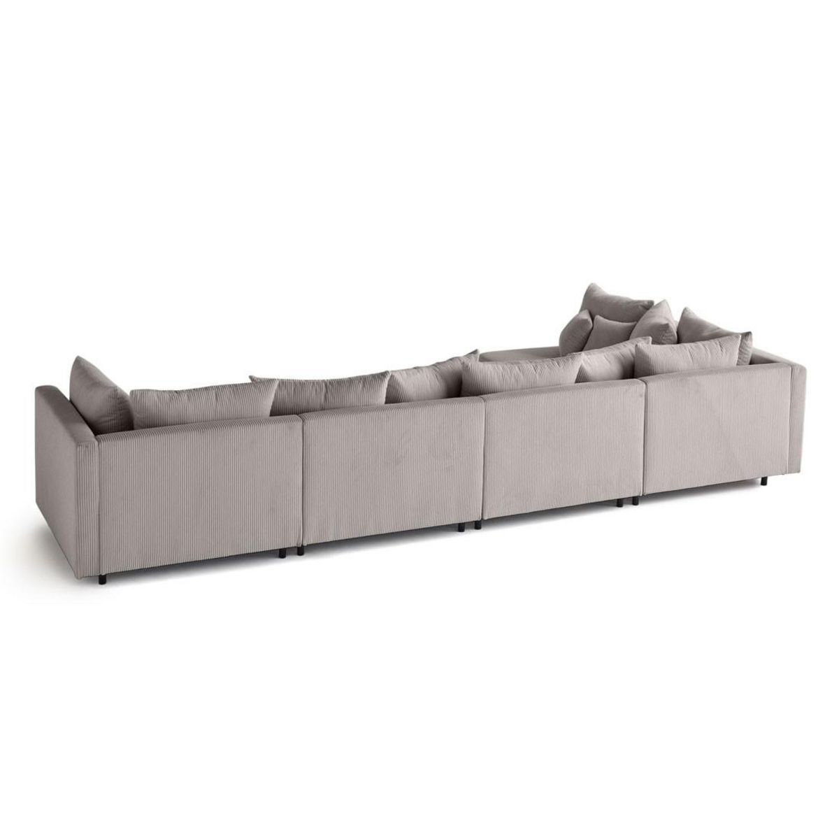 LISA DESIGN Edinburg - canapé modulable d'angle réversible 5 places - en velours côtelé