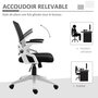 VINSETTO Vinsetto Chaise de bureau ergonomique hauteur réglable pivotante 360° accoudoirs relevables soutien lombaire tissu maille noir blanc