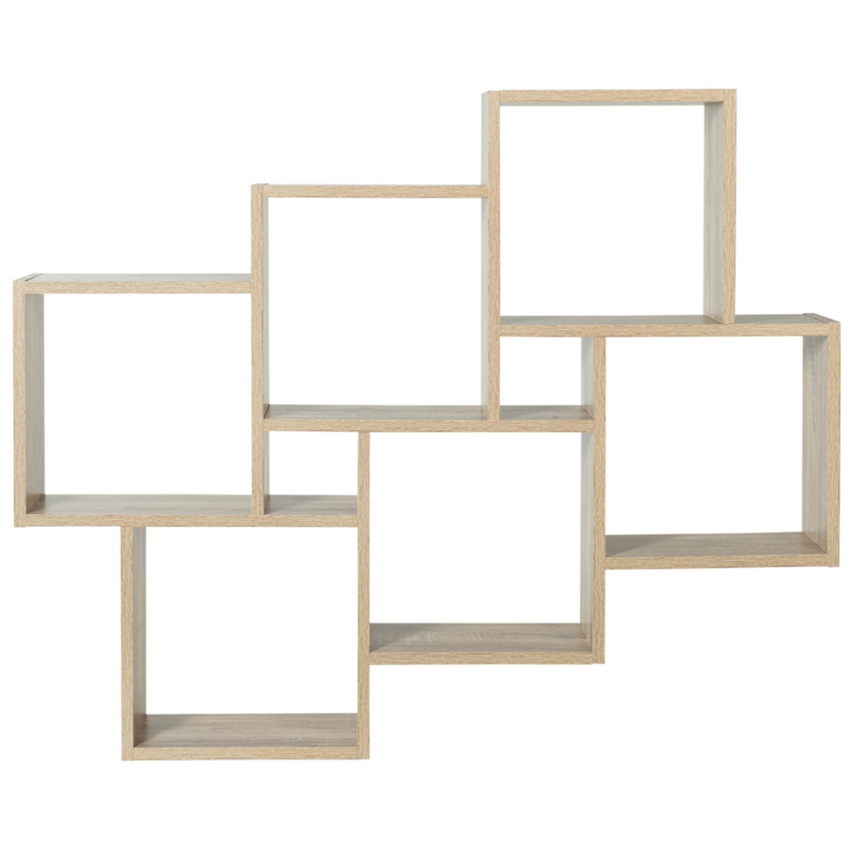 ID MARKET Etagère murale double position LUCAS bois façon hêtre