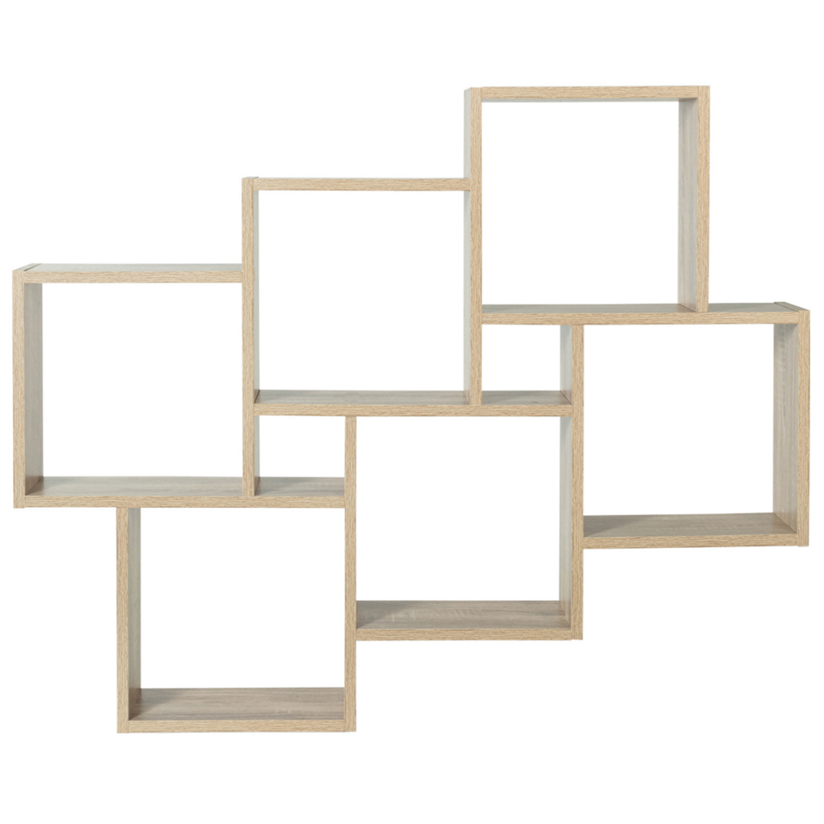 ID MARKET Etagère murale double position LUCAS bois façon hêtre