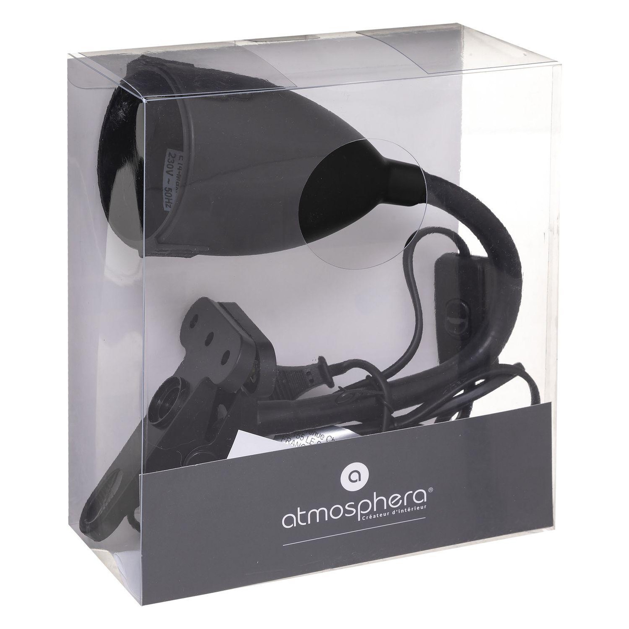 Voir la diapositive 3 : ATMOSPHERA Lampe à pince sily en métal - noir