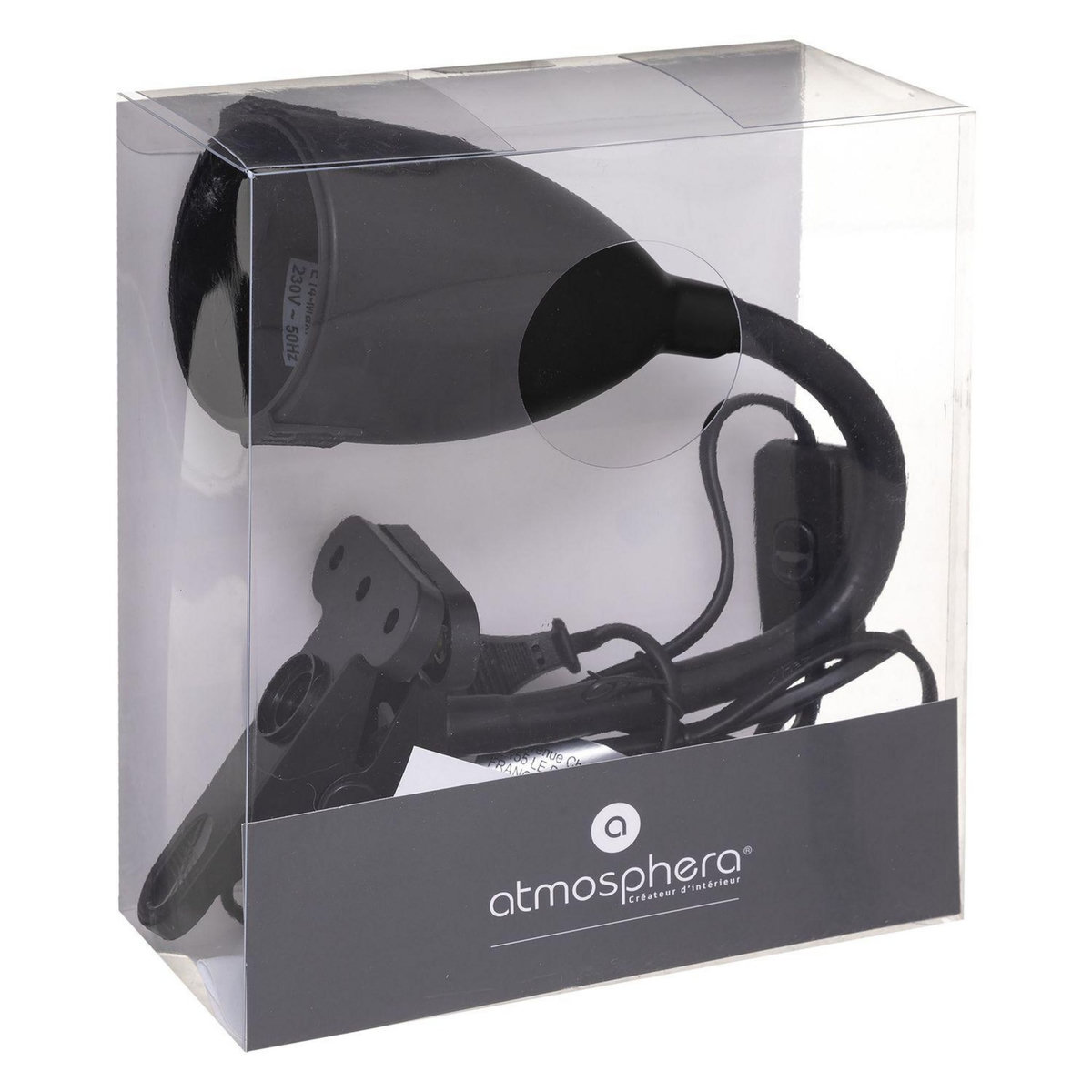 ATMOSPHERA Lampe à pince Sily en métal - Noir