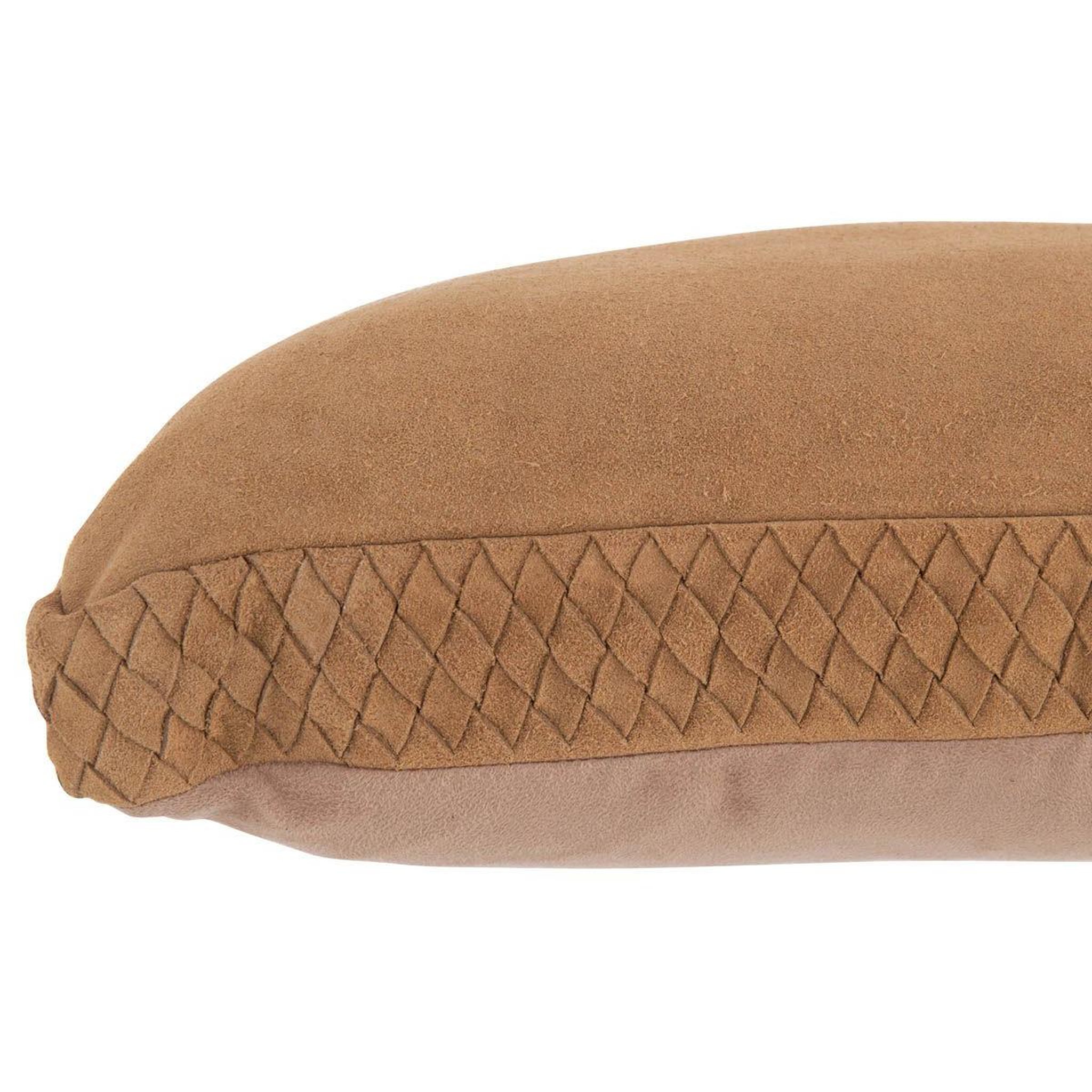 Voir la diapositive 3 : J-LINE Coussin Tissé en Cuir  Coleman  45x45cm Camel