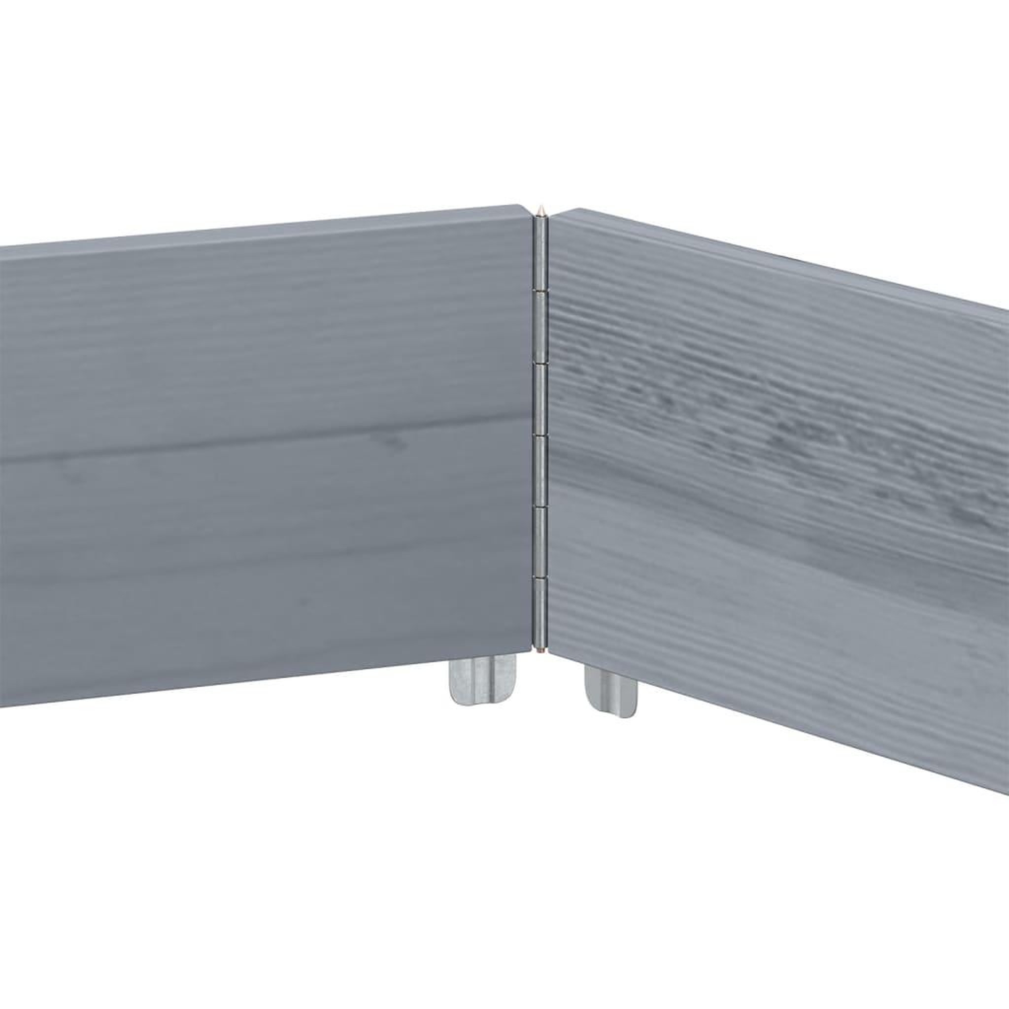 Voir la diapositive 5 : VIDAXL Lit sureleve hexagonale gris 160x160 cm bois de pin massif