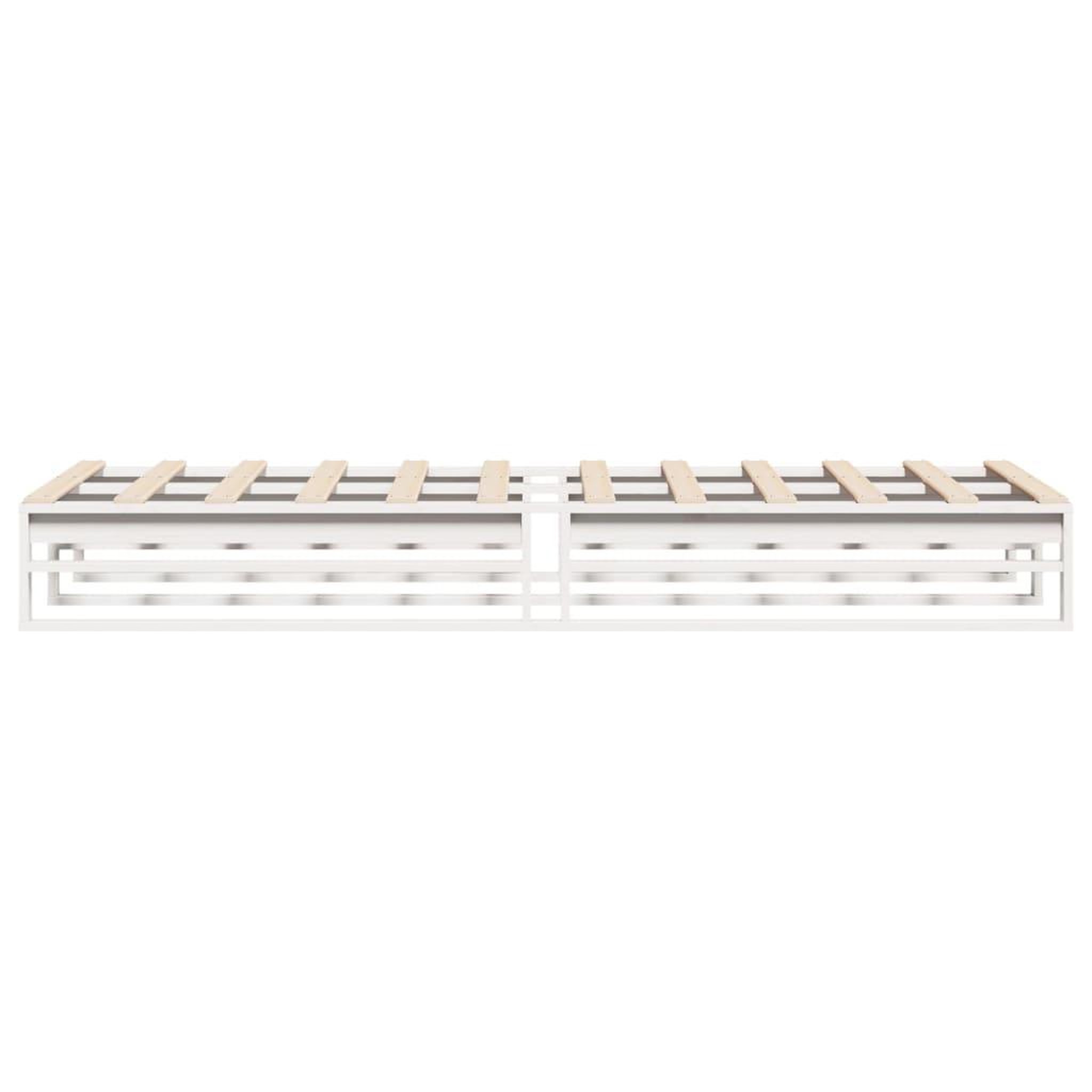 Voir la diapositive 5 : VIDAXL Cadre de lit sans matelas blanc 100x200 cm bois de pin massif