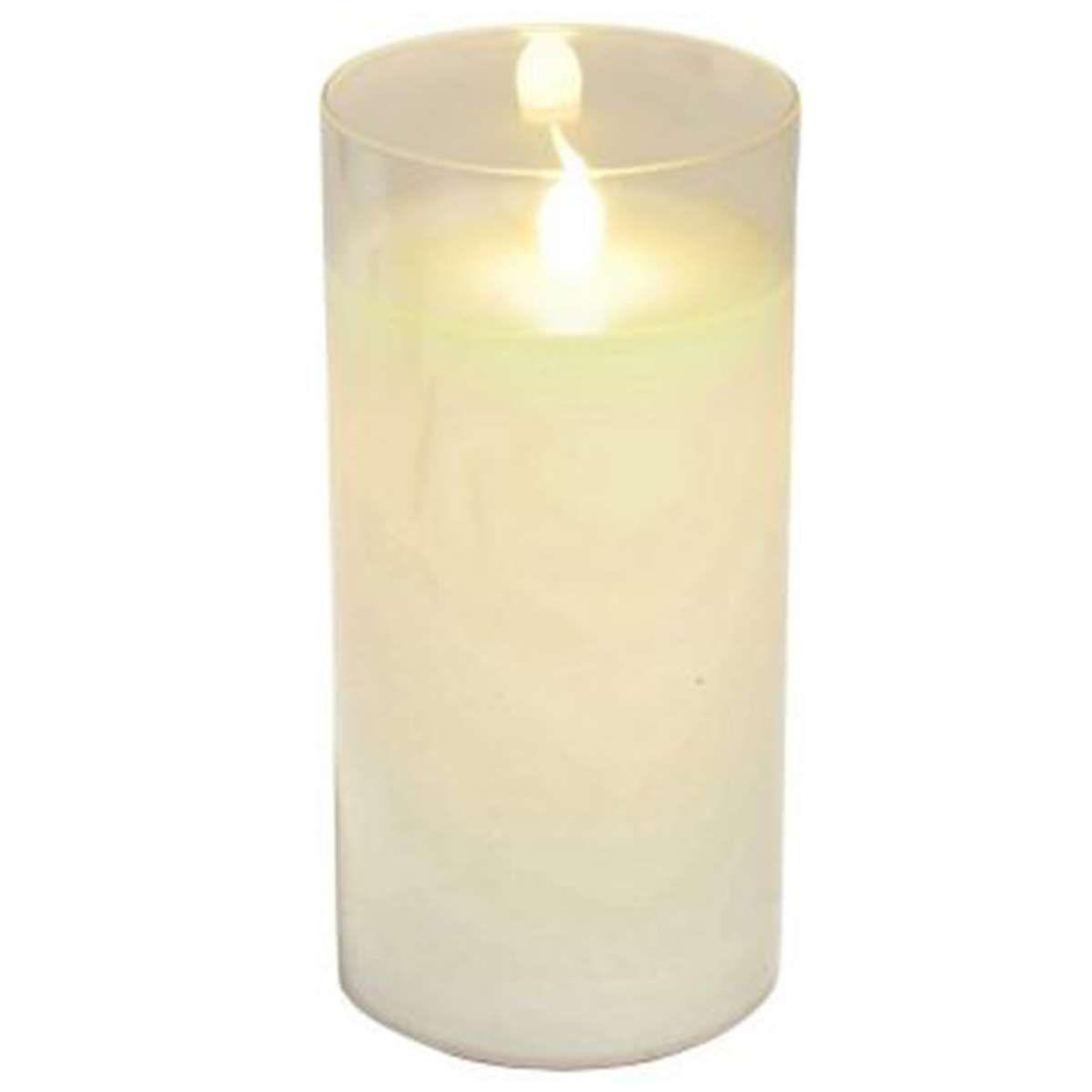 HOMEA Bougie Ronde LED  Verrine  15cm Blanc
