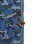 AUCHAN Cartable 38 cm CP/CE1/CE2 bleu et marron motif camouflage avec leds CAMP FIRE