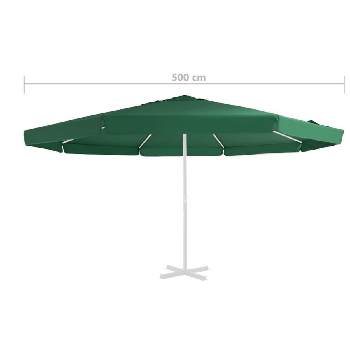 VIDAXL Tissu de remplacement pour parasol d'exterieur Vert 500 cm