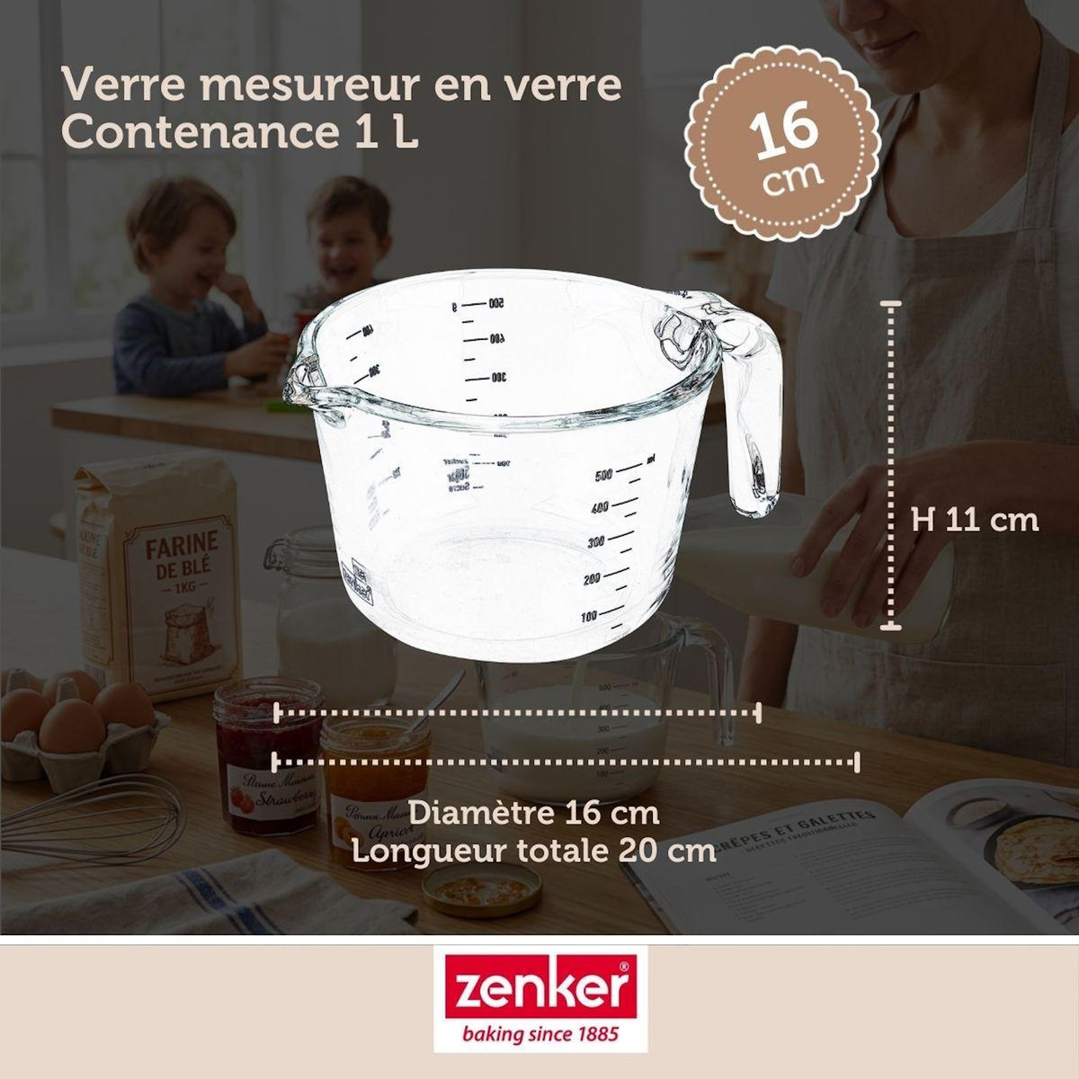 ZENKER Verre mesureur en verre 1 L Zenker
