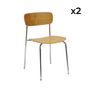 Voir la diapositive 6 : SWEEEK Lot de 2 chaises vintage contreplaqué avec placage bois et pieds métal L 43.5 x P 51 x H 77cm - Toby