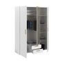 Voir la diapositive 6 : PARISOT Armoire DREAM 3 portes - Panneau de particules - Miroir - Décor blanc - L150 x H200 x P52 cm