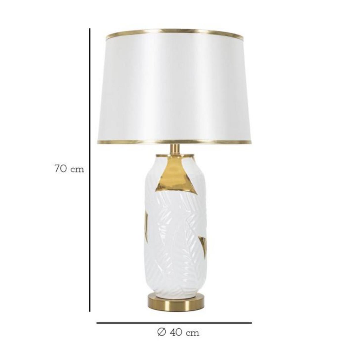 Paris Prix Lampe à Poser en Céramique  Camille  70cm Blanc