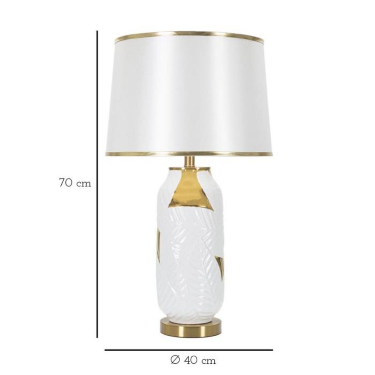 Paris Prix Lampe à Poser en Céramique  Camille  70cm Blanc