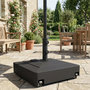 Voir la diapositive 4 : OUTSUNNY Pied de parasol carré mobile à lester compatible mât 35/38/48 mm noir