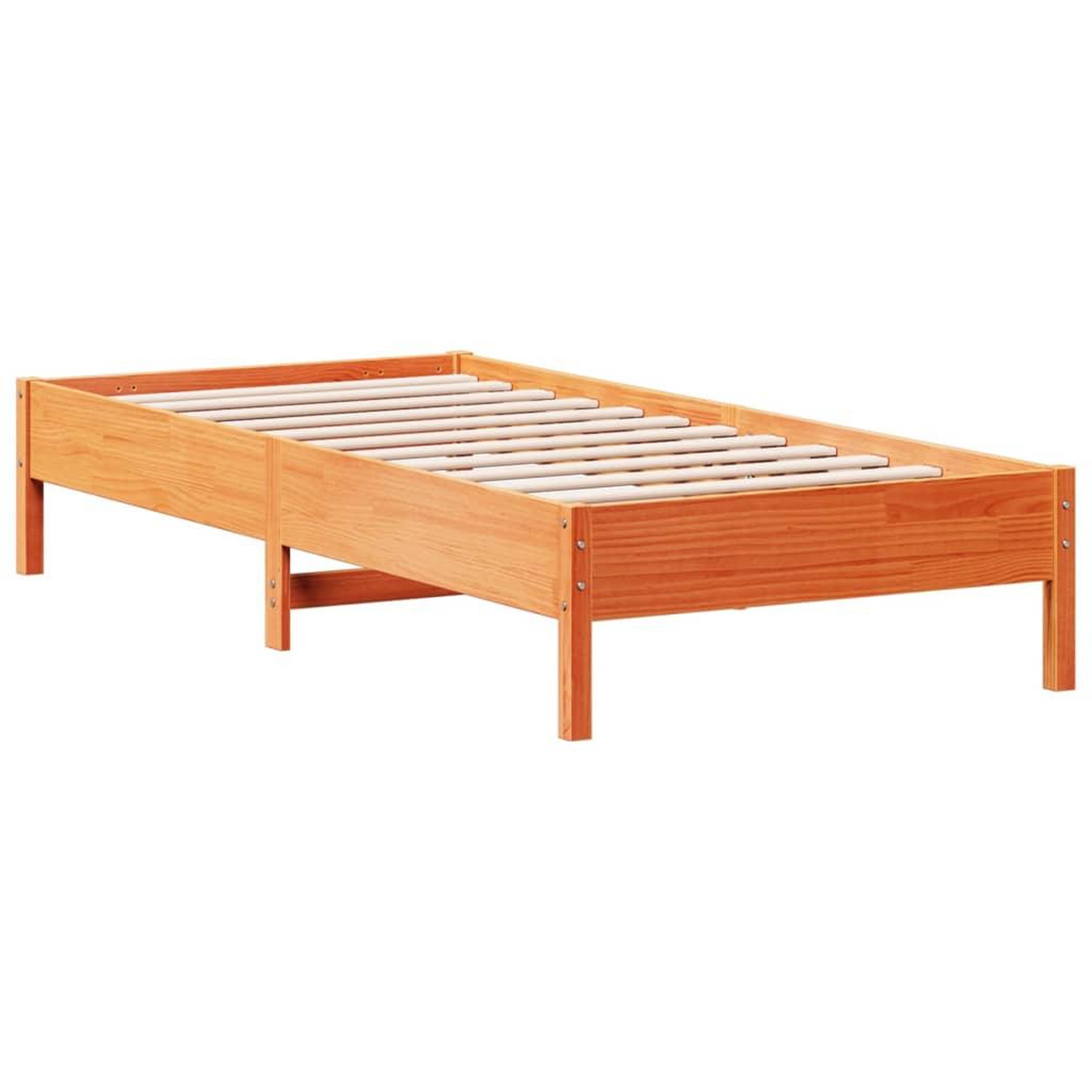 Voir la diapositive 2 : VIDAXL Cadre de lit sans matelas cire marron 90x200 cm bois pin massif