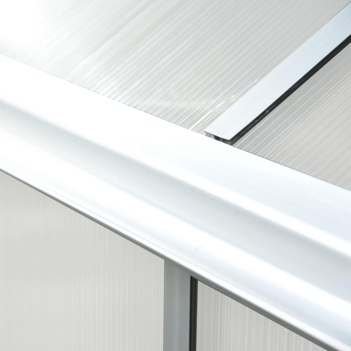 OUTSUNNY Serre de jardin aluminium polycarbonate 5,5 m² dim. 3,03L x 1,83l x 1,95H m fondation lucarne porte loquet