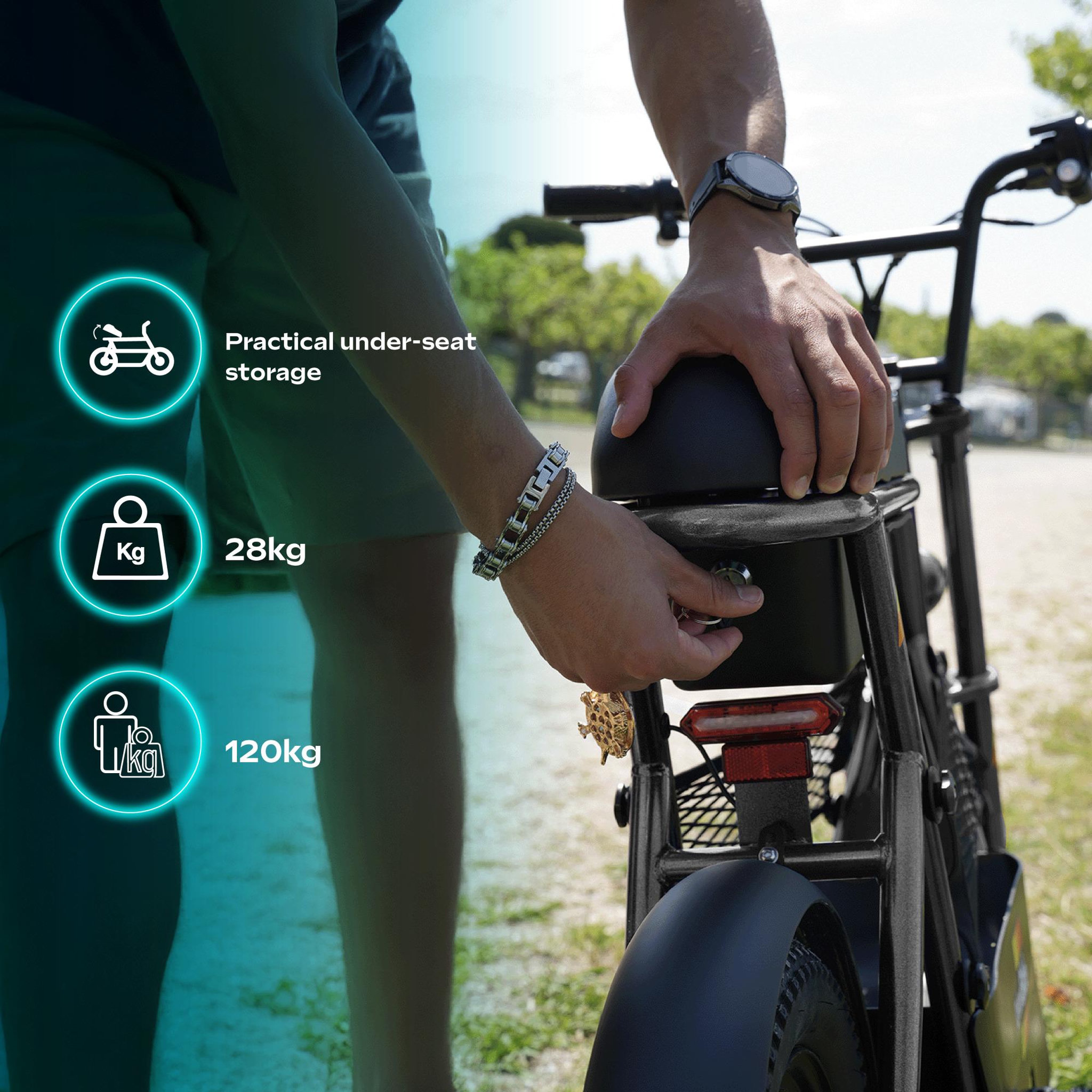 Voir la diapositive 3 : URBANGLIDE Draisienne Électrique Adulte Thunder 160 – Moteur 1100W - Autonomie Jusqu'a 30 km - Pneu 16  FATBIKE - Batterie 42V/7,8Ah - Poids 28Kg