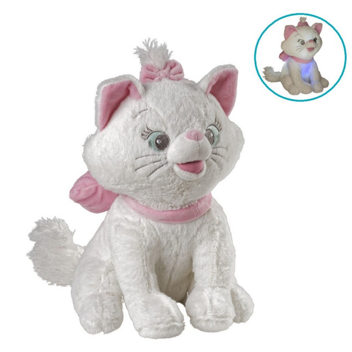 licorne lumineuse au couleur de l'arc en ciel doudou peluche nicotoy 30cm