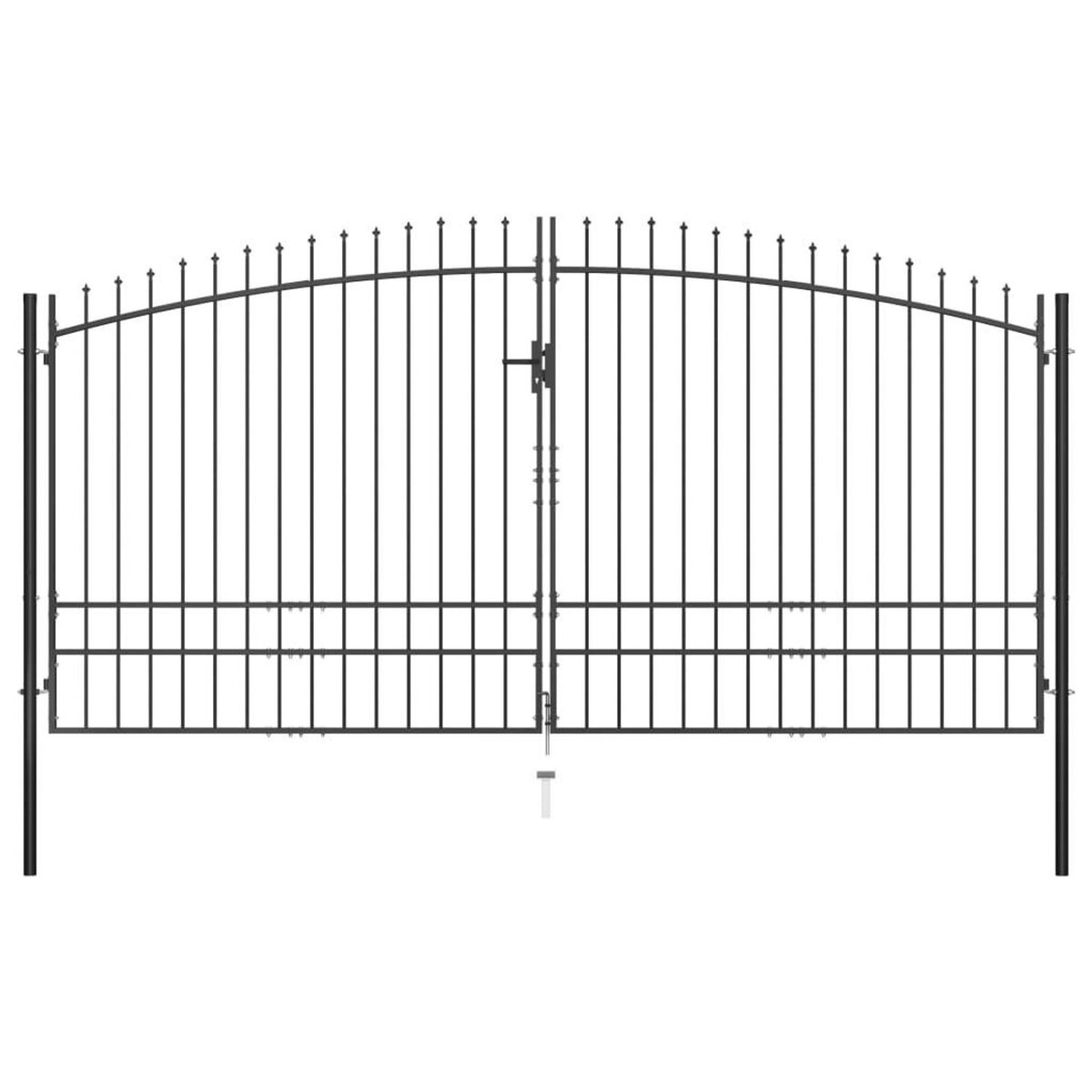 VIDAXL Double portail avec haut sous forme de lance 400 x 248 cm