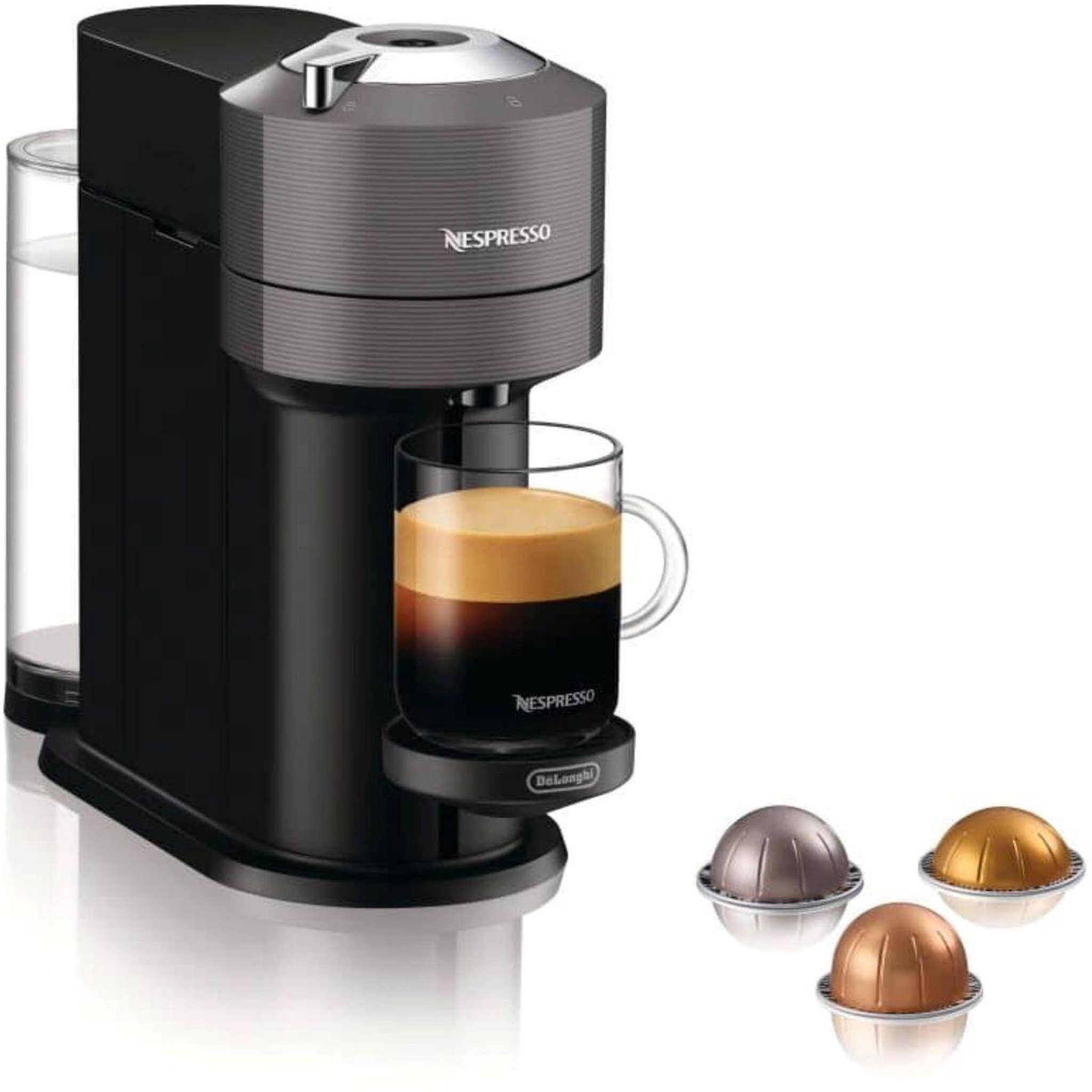 DELONGHI Machine à café à capsules manuelle automatique de longhi nespresso vertuo env 120.gy 1,1 l gris