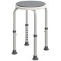 Voir la diapositive 1 : HOMCOM Tabouret de douche siège de douche - hauteur réglable, pivotant 360° - alu PP blanc gris
