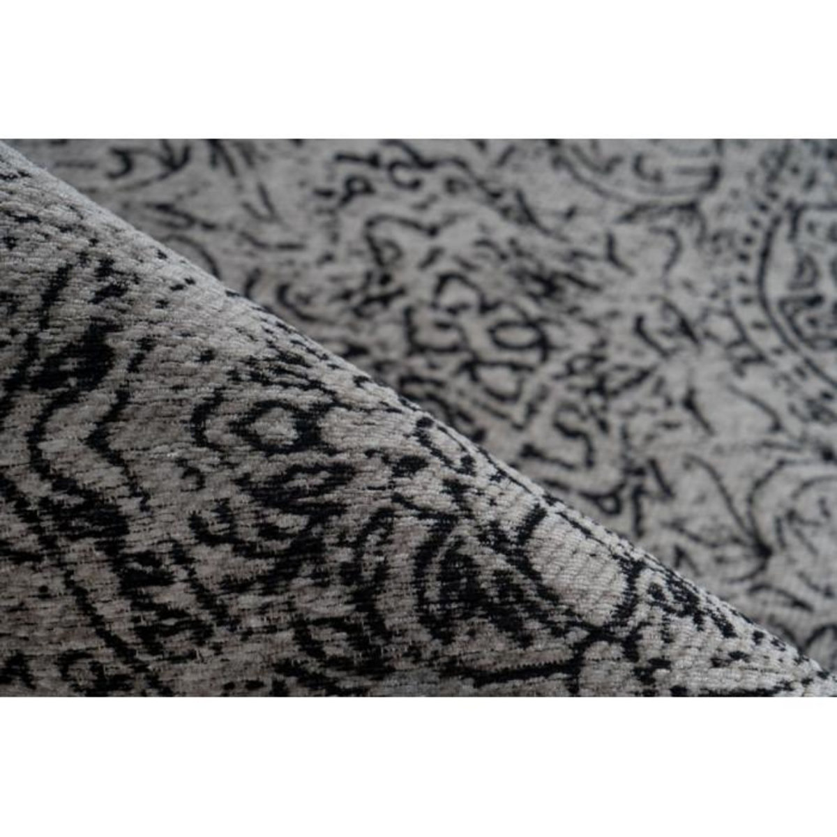 Paris Prix Tapis Vintage à Poils Courts  Iglesia  Gris & Noir