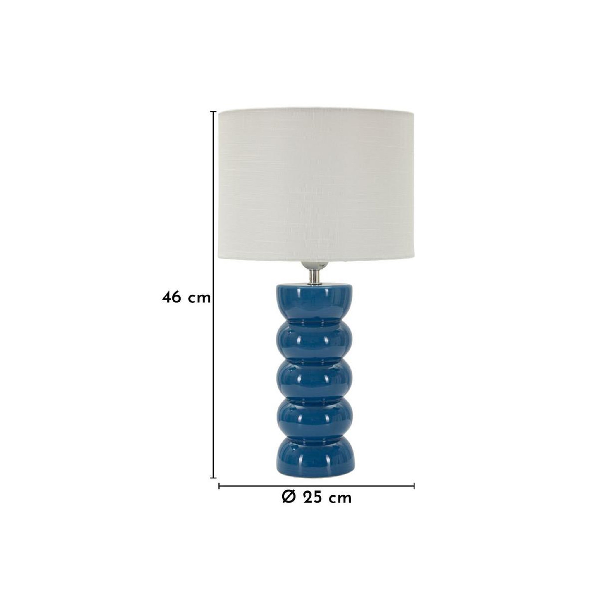 Voir la diapositive 6 : Paris Prix Lampe à Poser en Céramique  Torr  46cm Bleu