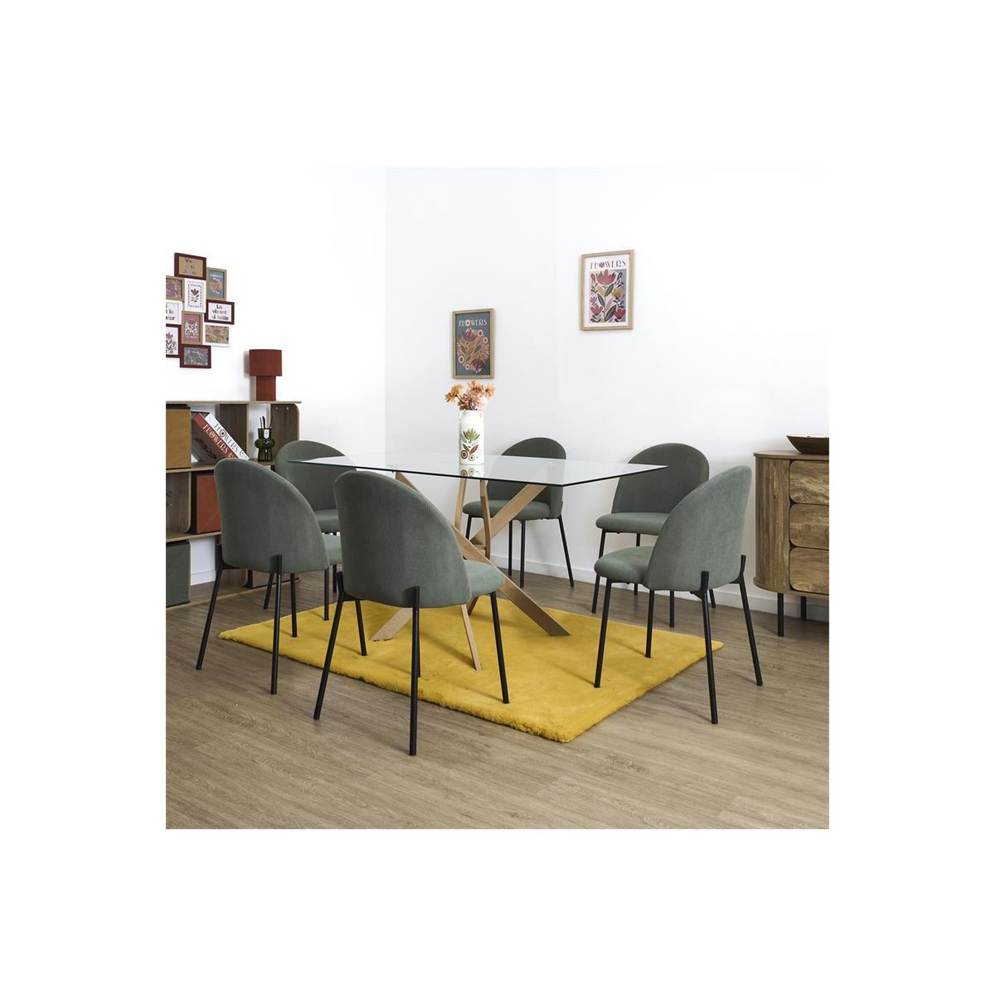 Voir la diapositive 5 : The Home Deco Factory Table à manger en verre  heritage  140cm transparent