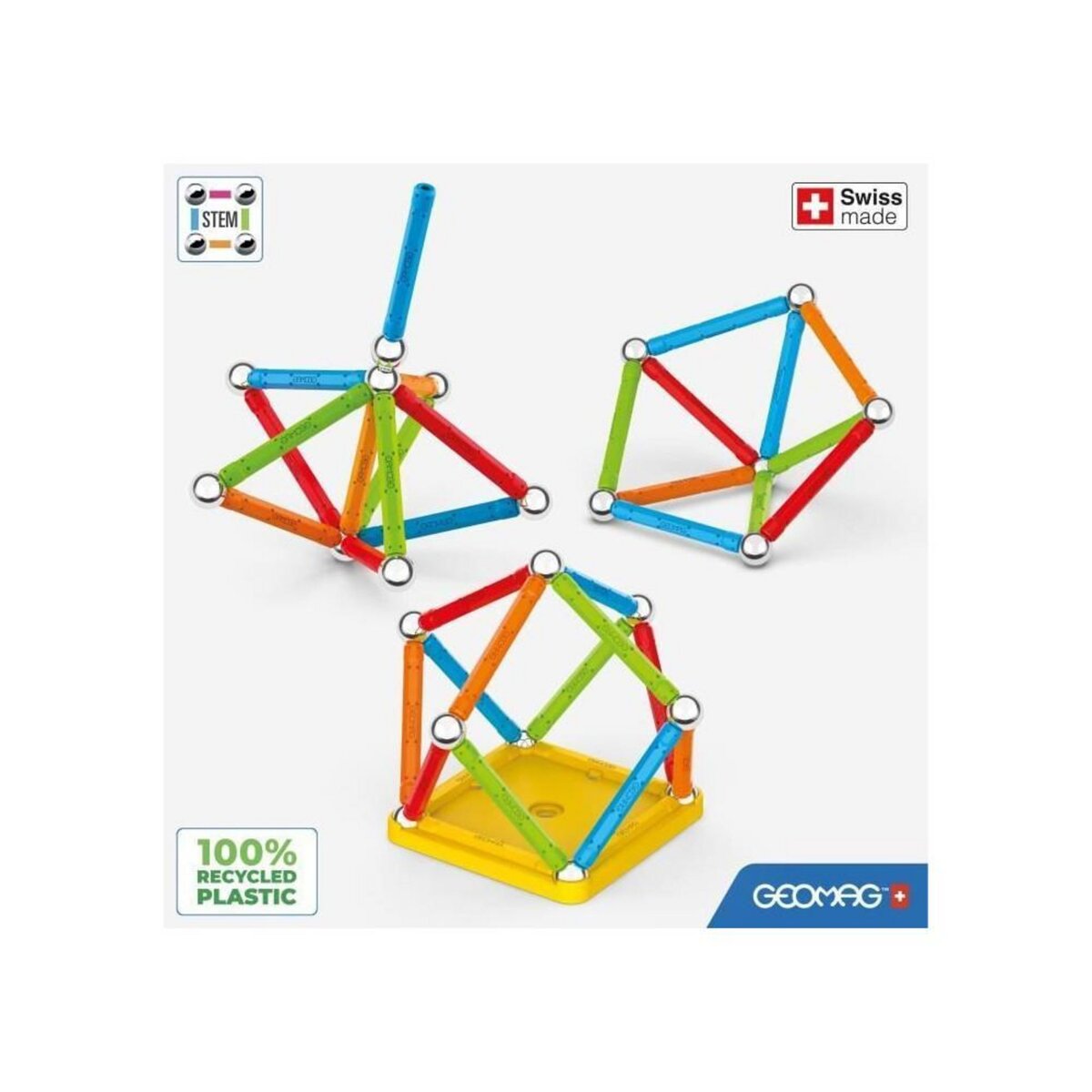 Geomag Jeu de construction magnétique - GEOMAG - Supercolor - 25 pieces - Magnétique - Des 3 ans