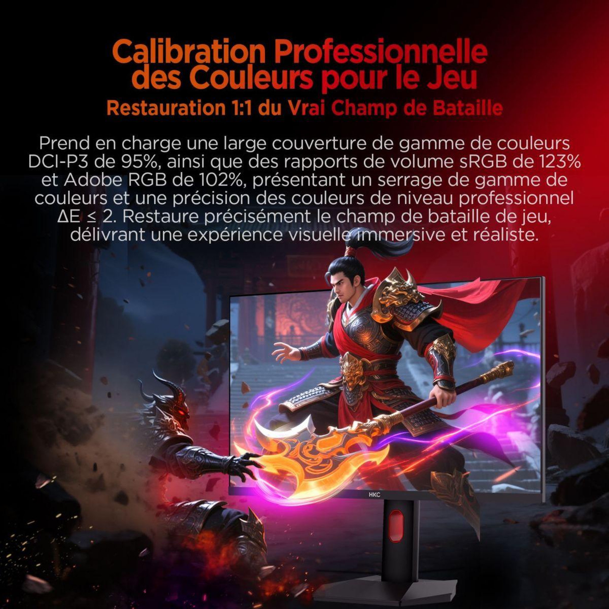 Voir la diapositive 5 : HKC Ecran pc gamer 27  qhd 200 hz fast ips hdr400 pied ergonomique - g27h2p