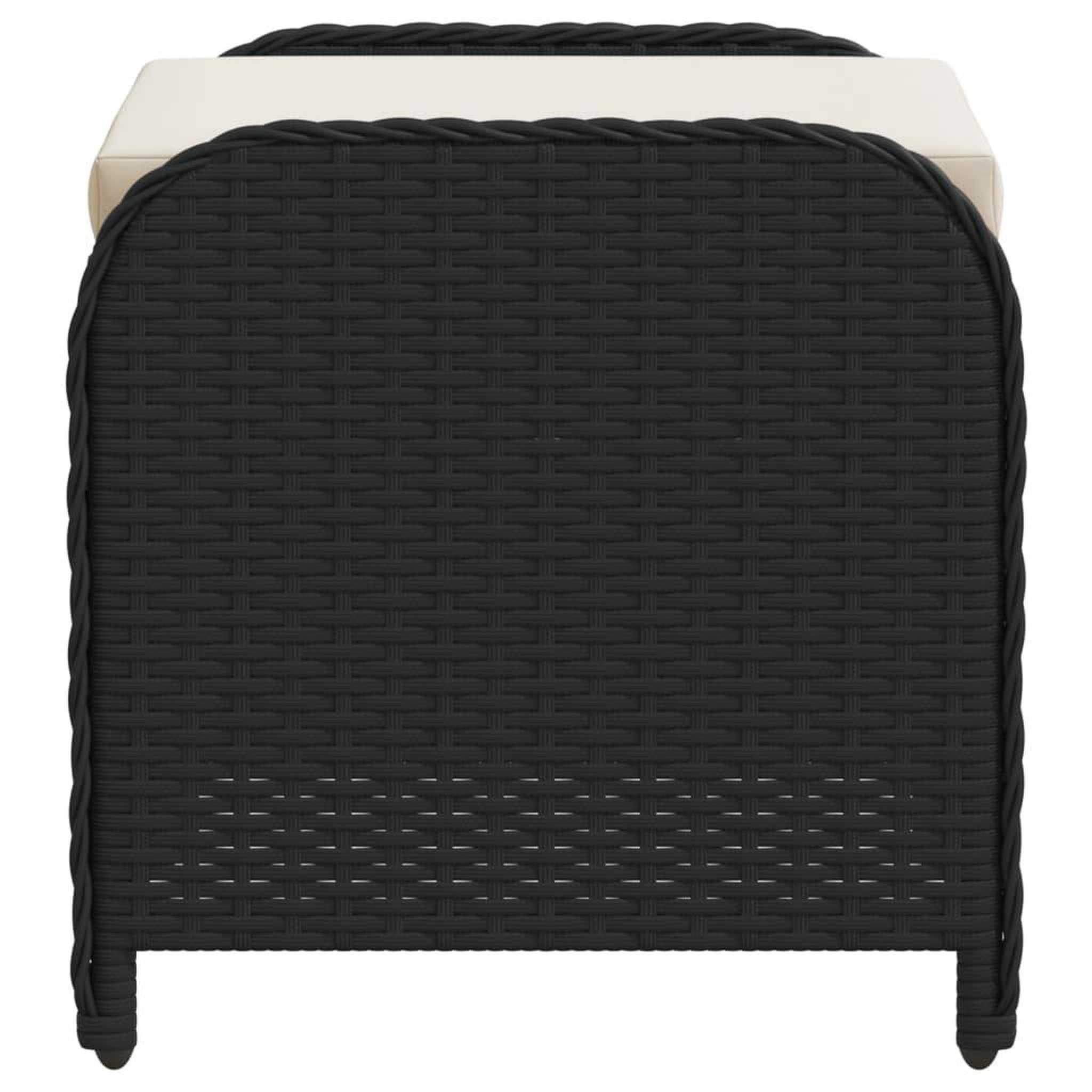 Voir la diapositive 5 : VIDAXL Tabouret de jardin avec coussin noir 58x46x46 cm resine tressee