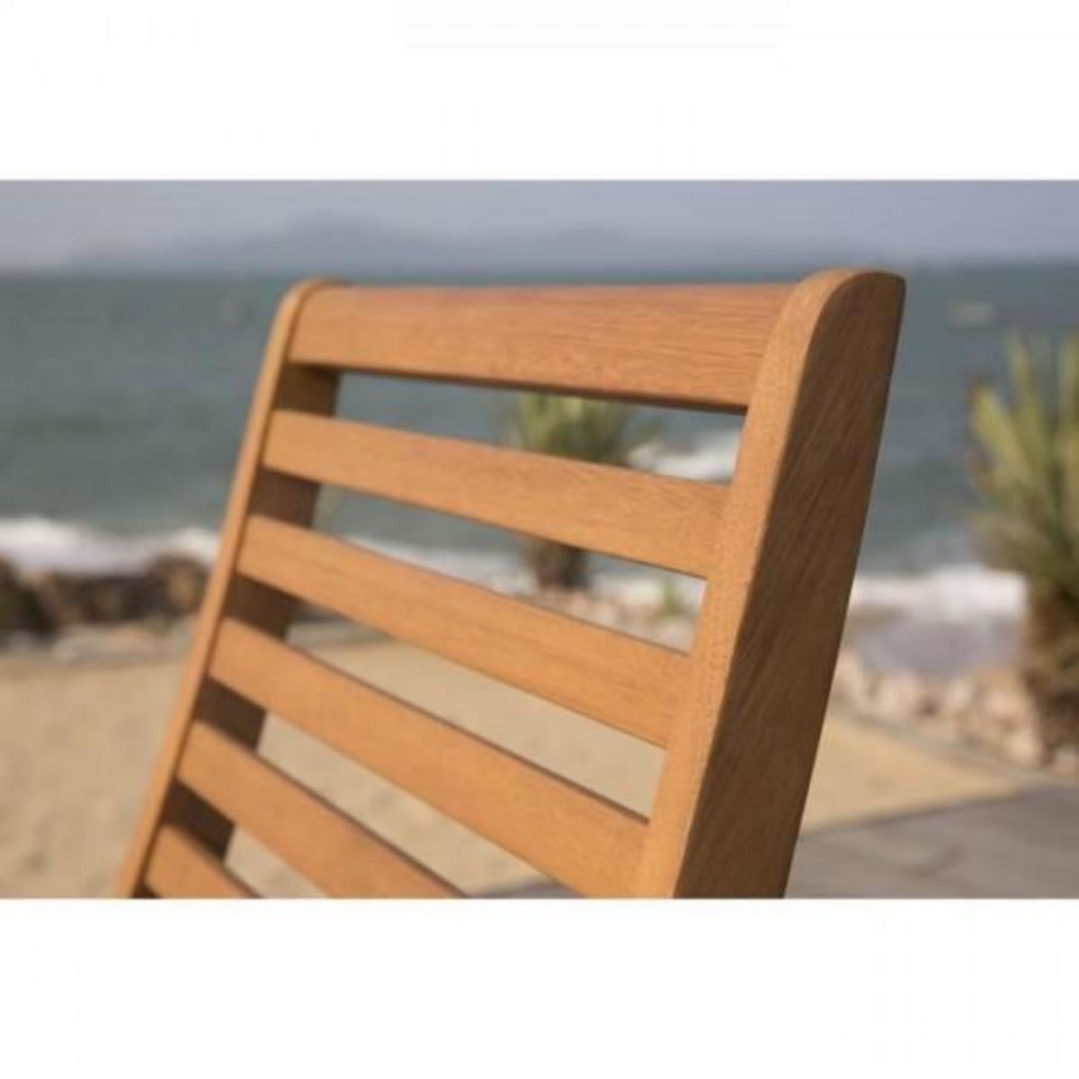 MARKET24 Lot de 2 chaises de jardin pliantes en Acacia FSC - 57 x 46,5 x 90 cm
