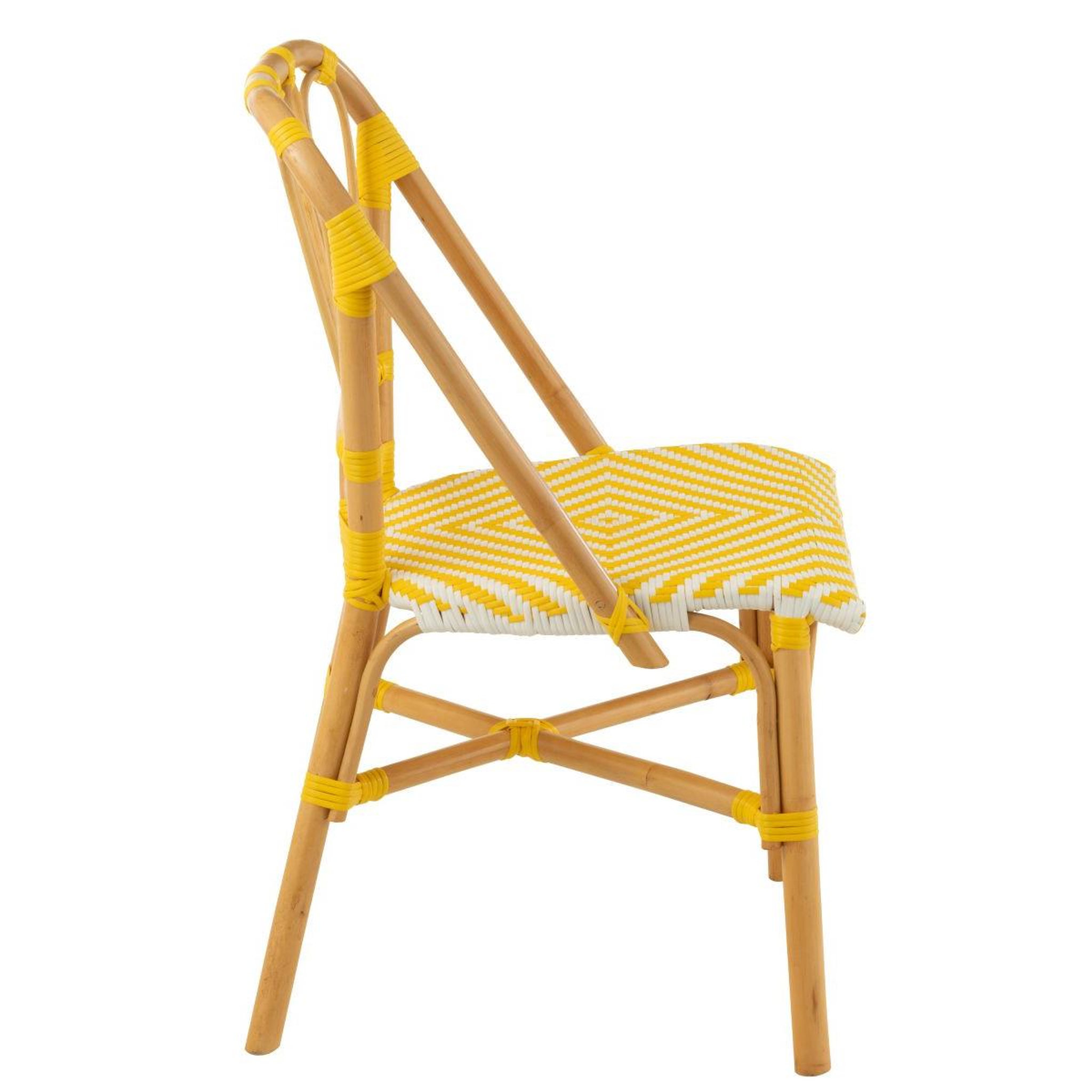 Voir la diapositive 3 : J-LINE Chaise en rotin  danial  85cm jaune