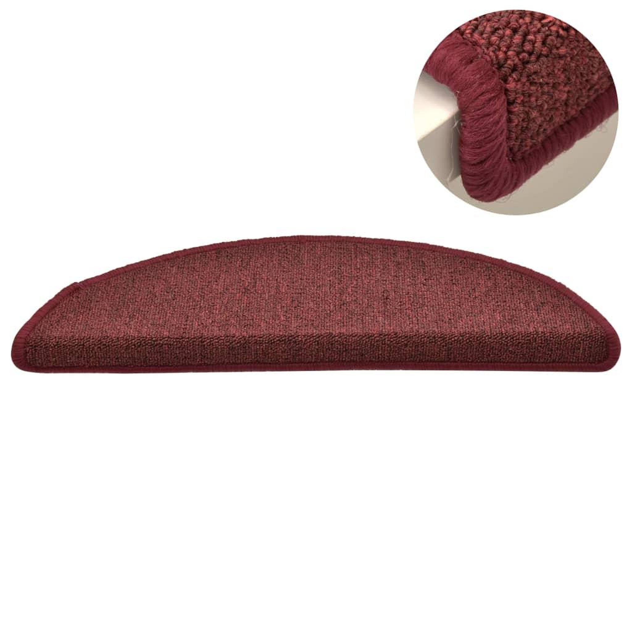Voir la diapositive 4 : VIDAXL Tapis de marches d'escalier 15 pcs Rouge 56x17x3 cm