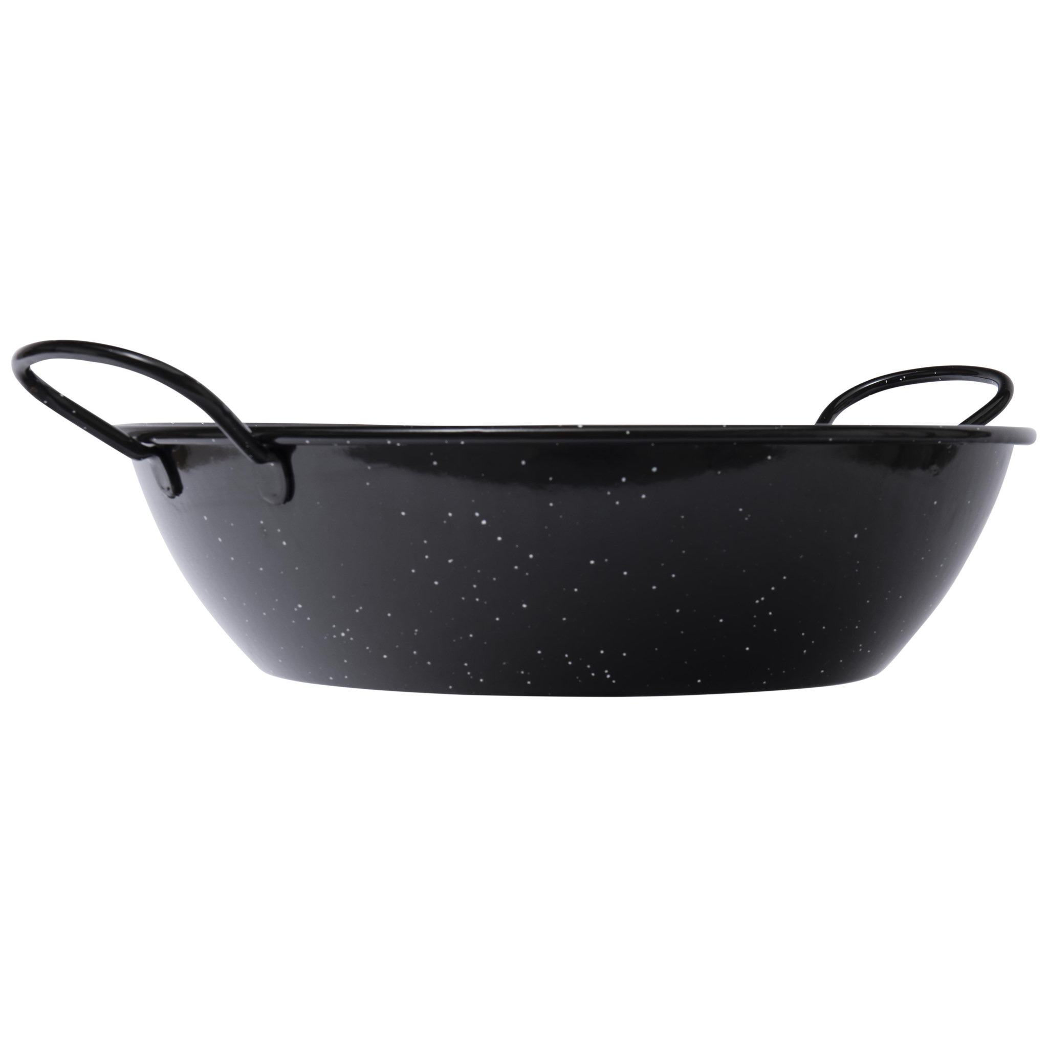 Voir la diapositive 3 :  Plat à paella haut en métal émaillé 2 poignées   ø 36 cm