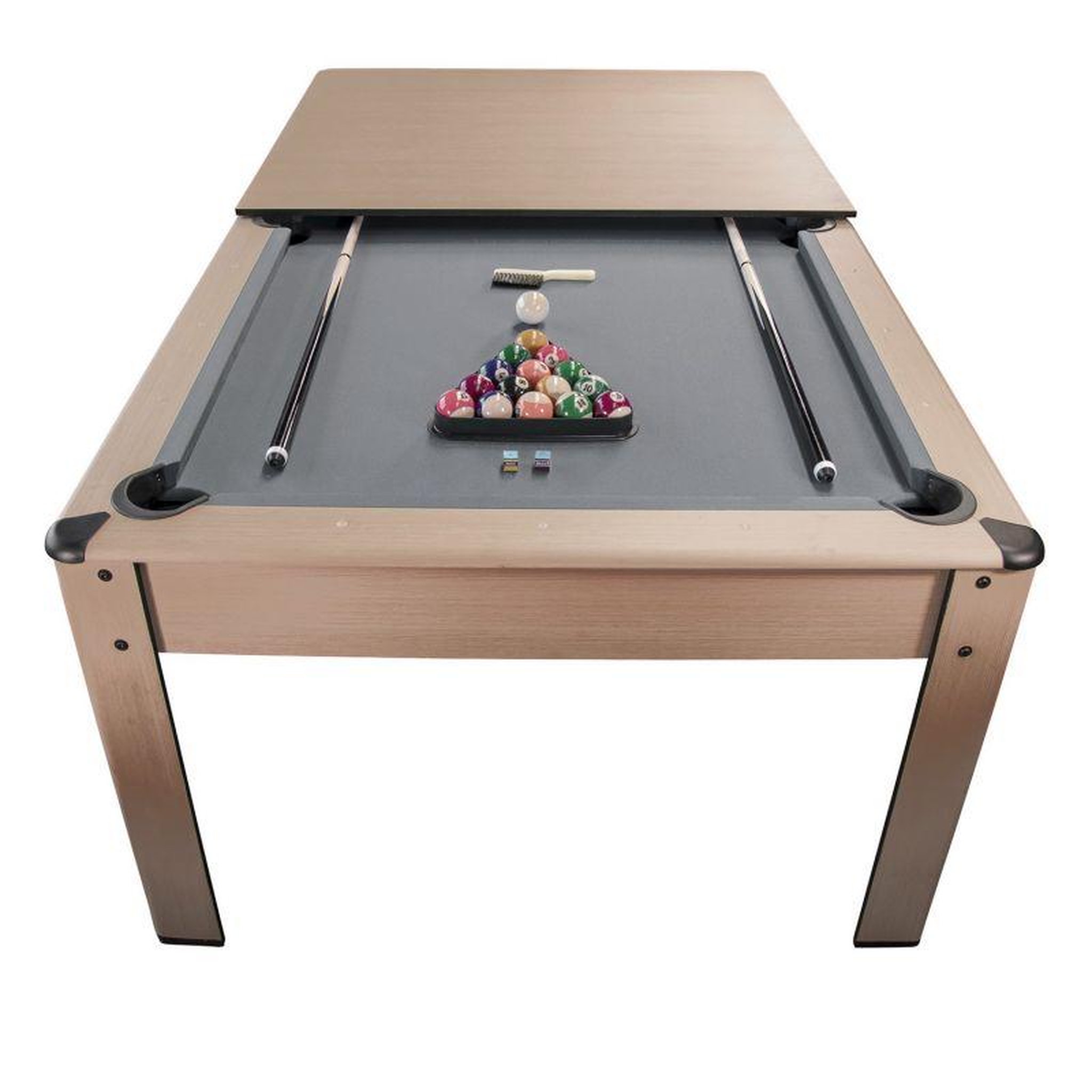 Voir la diapositive 1 : SOKKER Billard convertible couleur bois Chêne 226 x 126cm - Ambiance