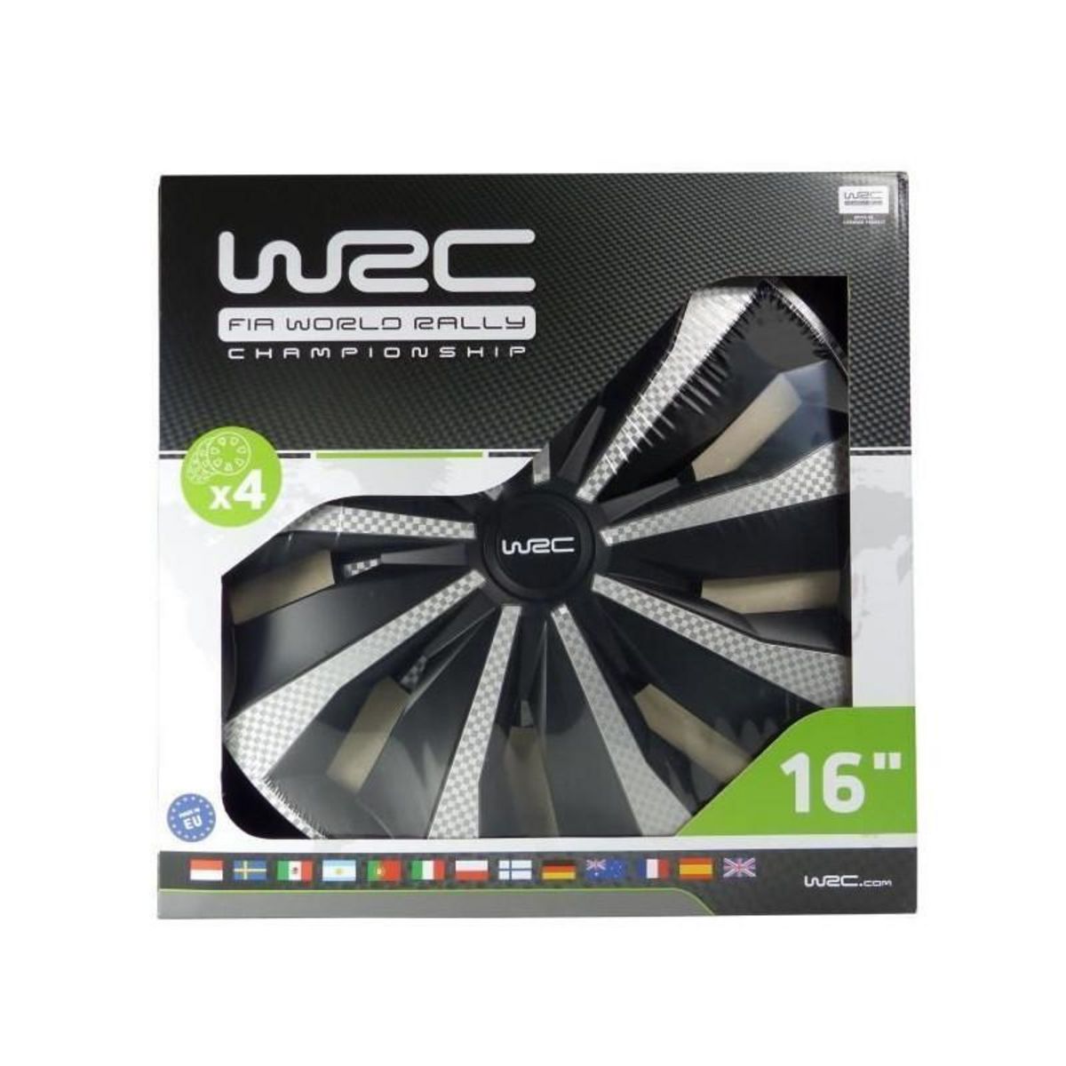 WRC WRC Boite 4 enjoliveurs 16 Carbon style