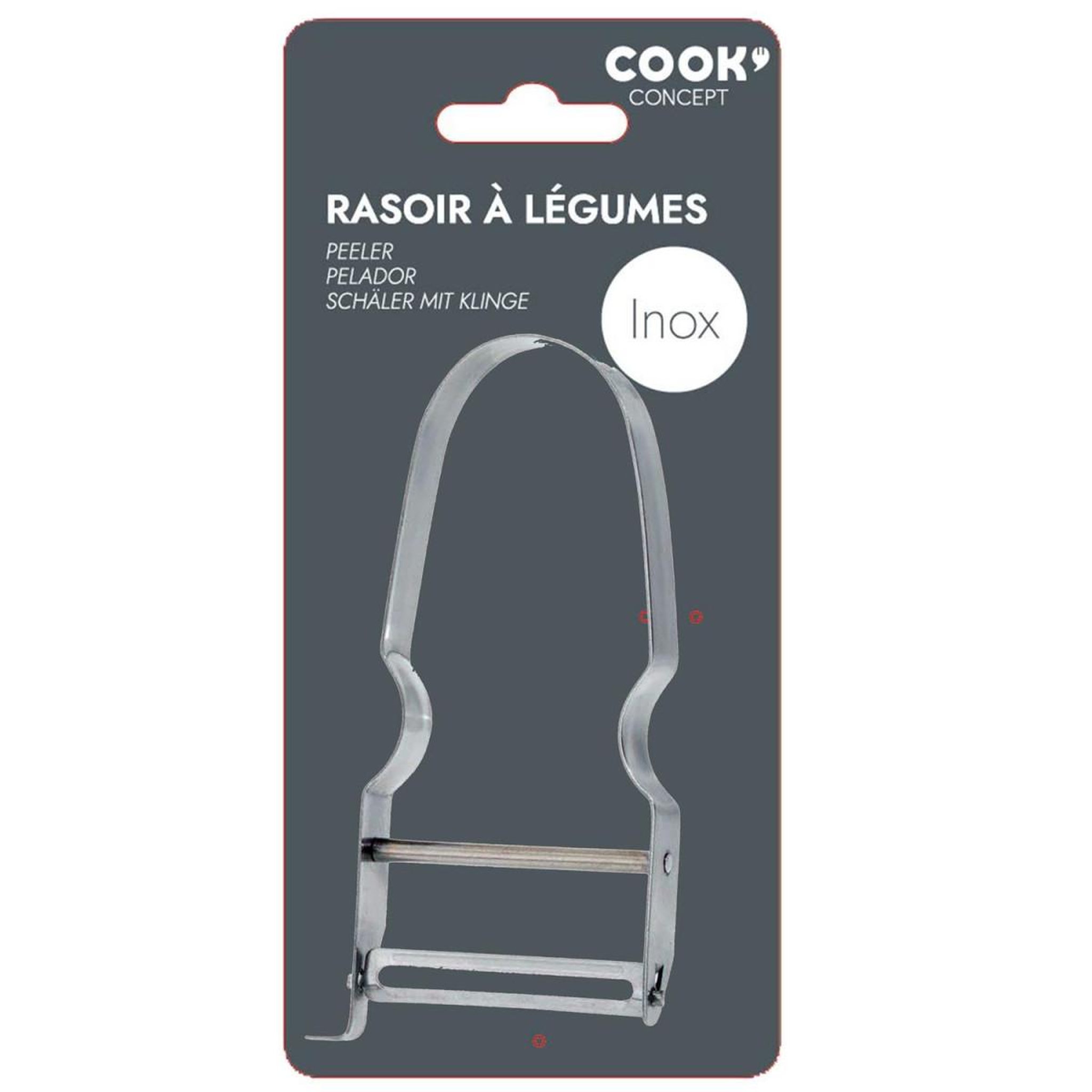 Voir la diapositive 3 : COOK CONCEPT Éplucheur Rasoir à Légumes Inox  Shav  11cm Argent