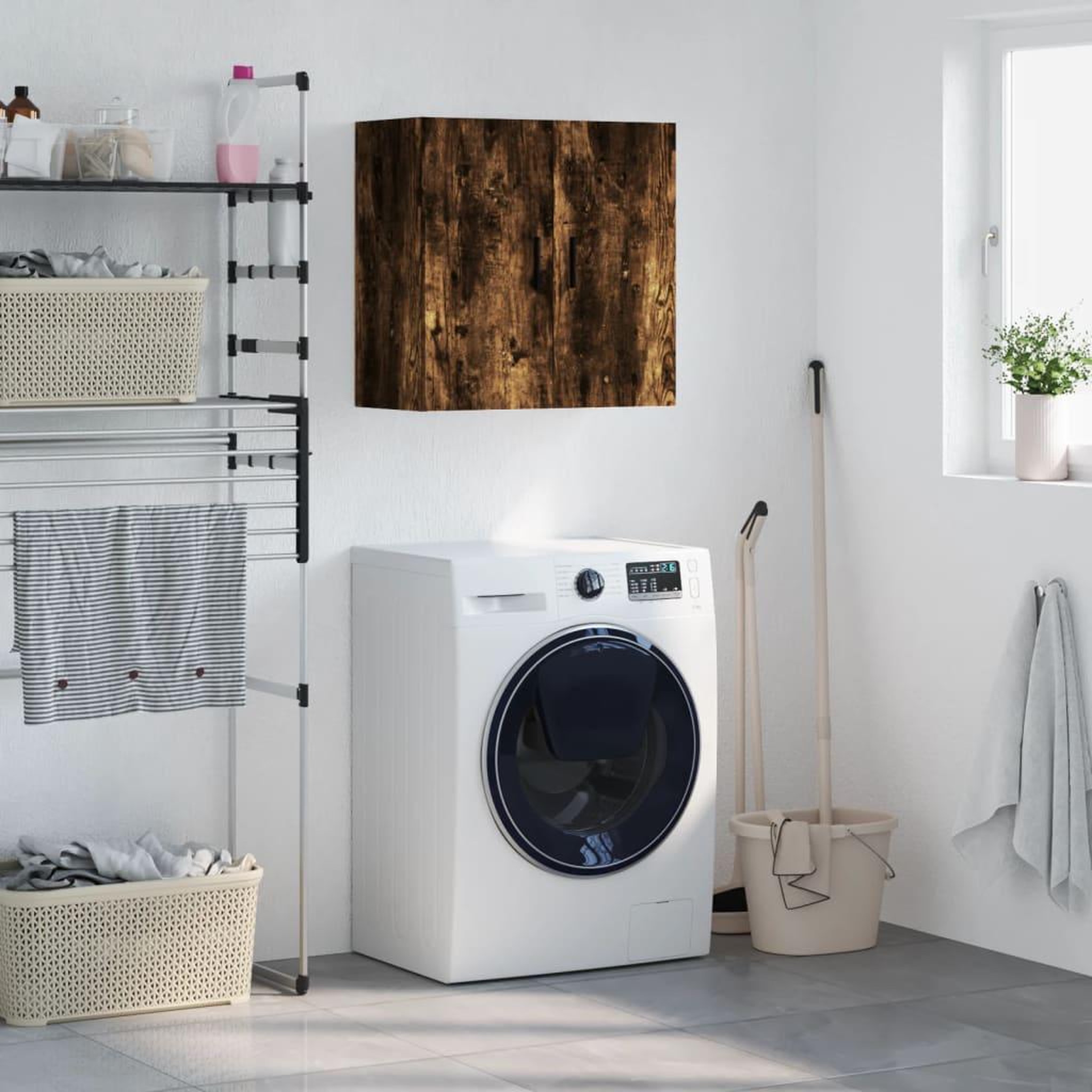VIDAXL Armoire murale chene fume 60x31x60 cm bois d'ingenierie