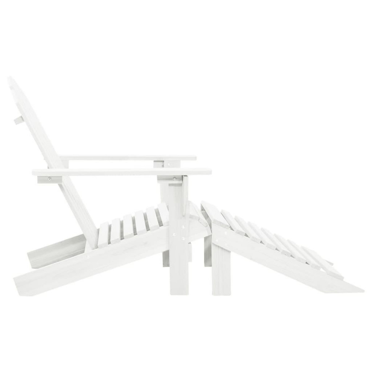 VIDAXL Chaise de jardin avec pouf Bois Blanc