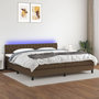 Voir la diapositive 1 : VIDAXL Sommier a lattes de lit matelas et LED Marron fonce 200x200 cm