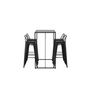 Voir la diapositive 3 : Paris Prix Ensemble Table de Bar & 4 Tabourets  Brea & Tempe  120cm Noir